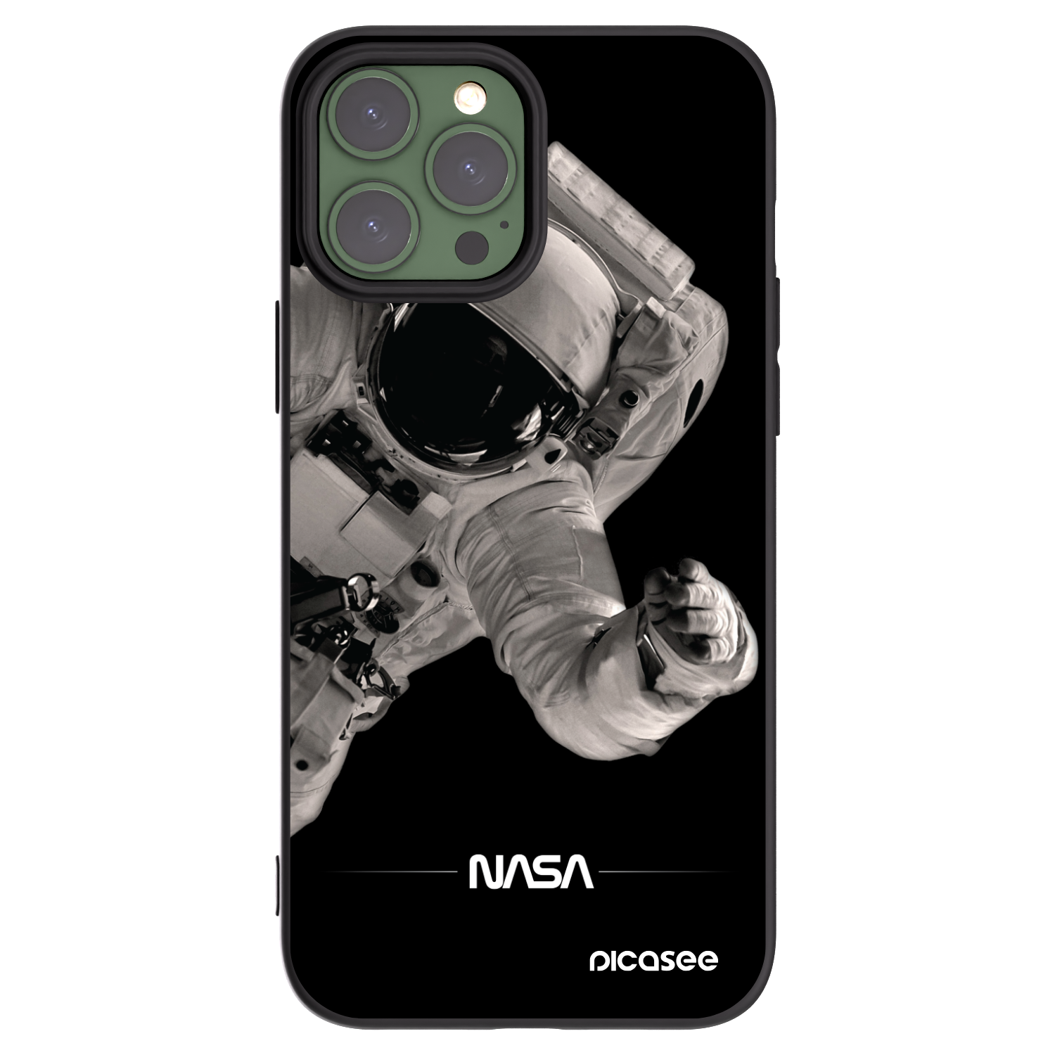 Silikónový čierny obal pre Apple iPhone 13 Pro Max - Astronaut Big