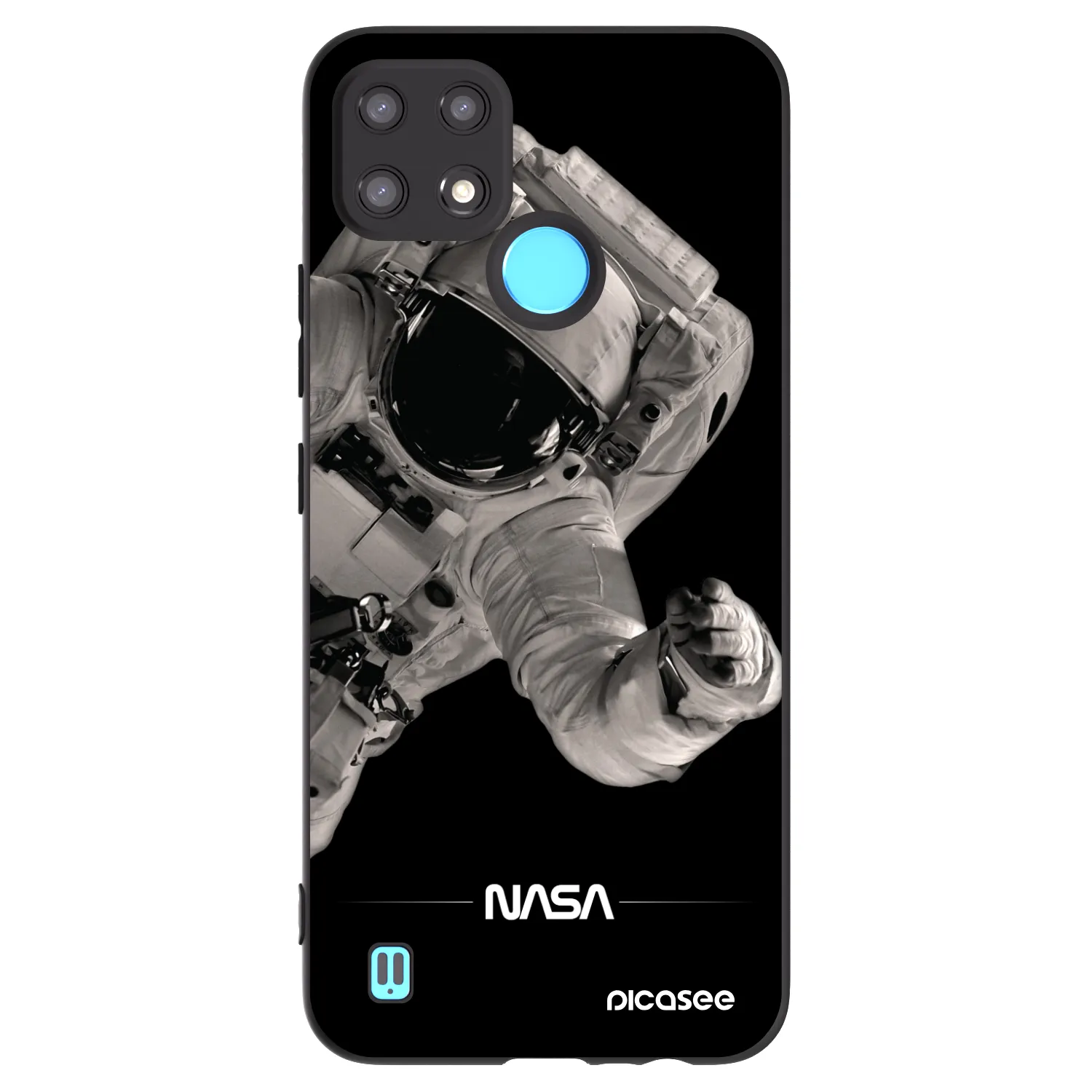 Picasee silikónový čierny obal pre Realme C21 - Astronaut Big