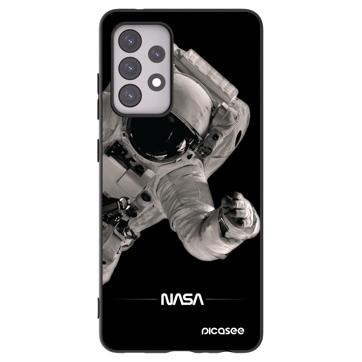 Picasee silikónový čierny obal pre Samsung Galaxy A52s 5G A528B - Astronaut Big