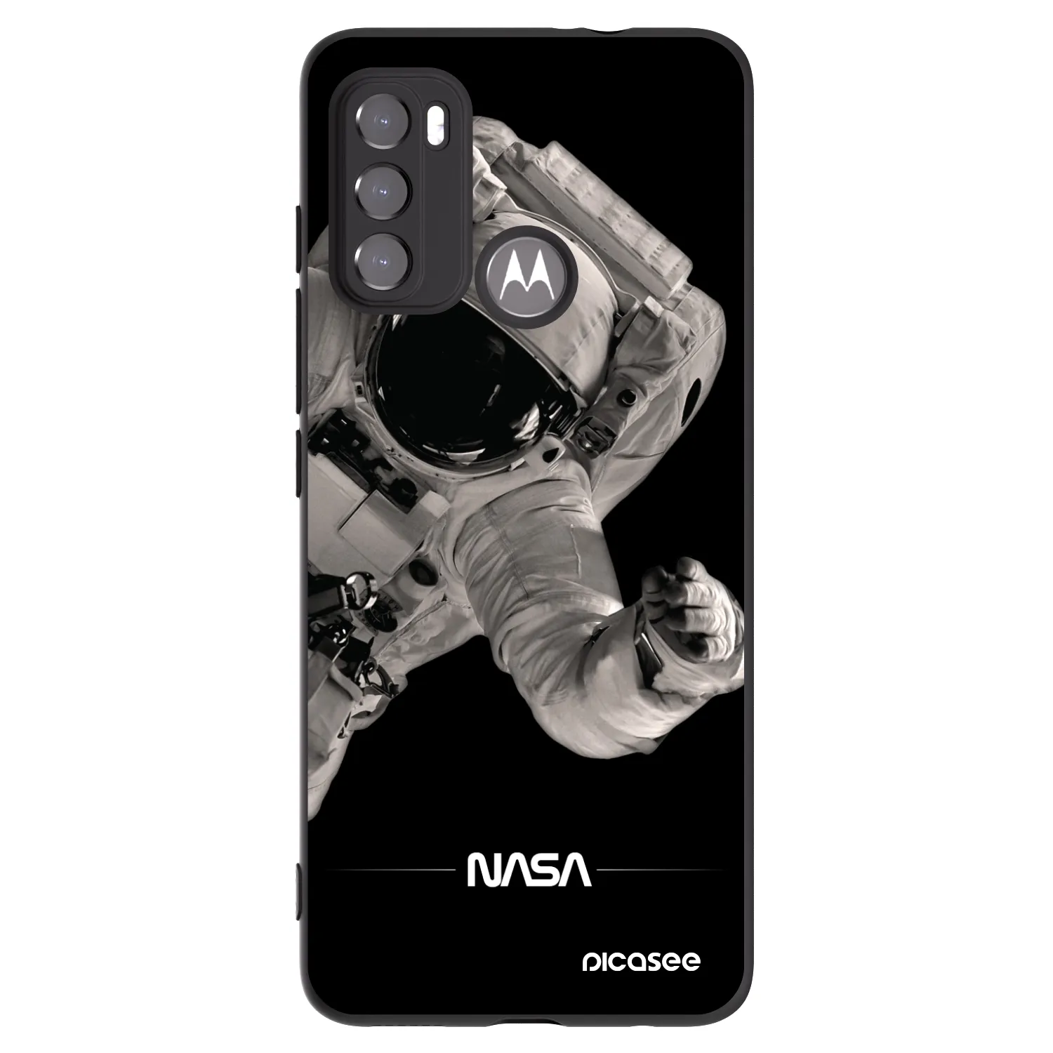 Picasee silikónový čierny obal pre Motorola Moto G60 - Astronaut Big