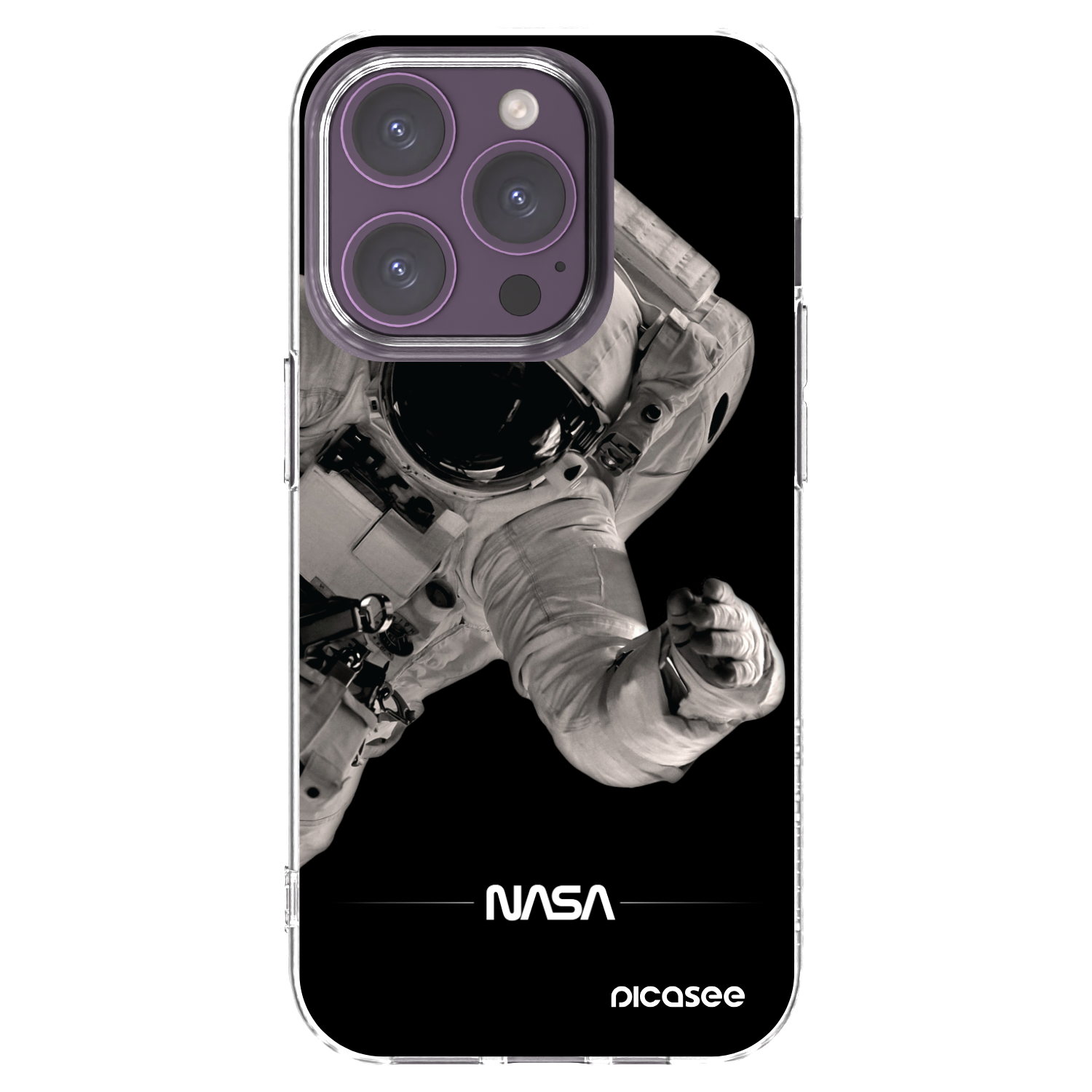 Picasee silikónový prehľadný obal pre Apple iPhone 14 Pro - Astronaut Big
