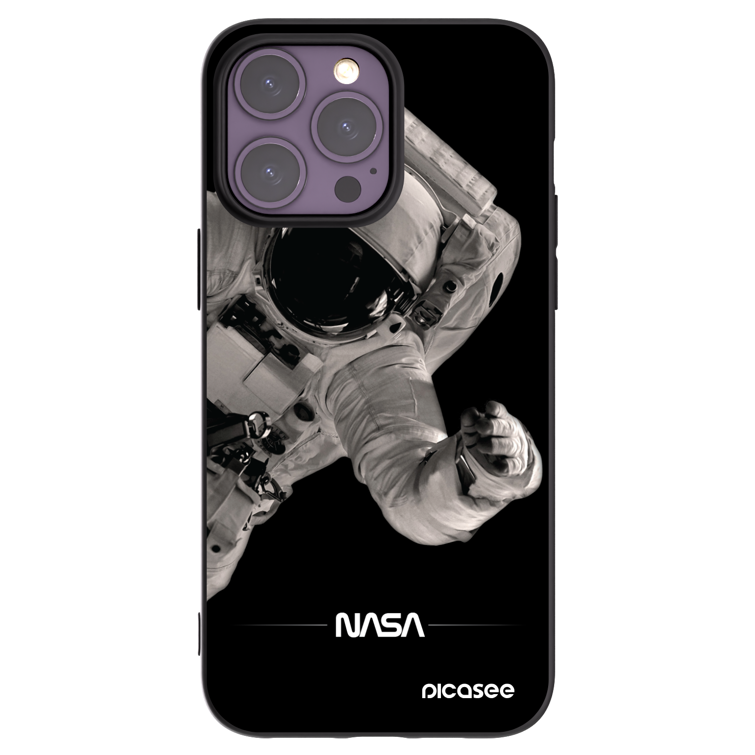 Picasee silikónový čierny obal pre Apple iPhone 14 Pro Max - Astronaut Big