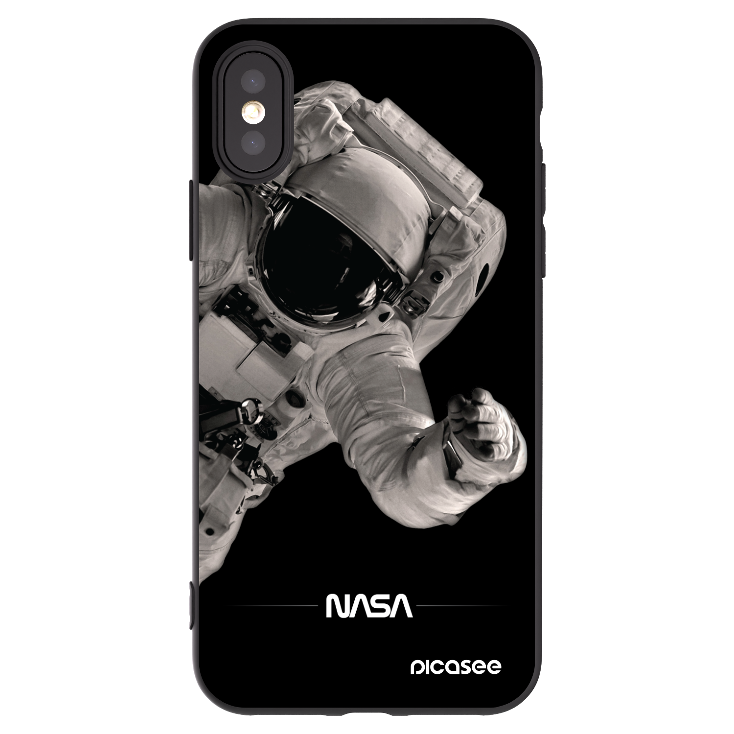 Picasee silikónový čierny obal pre Apple iPhone X/XS - Astronaut Big