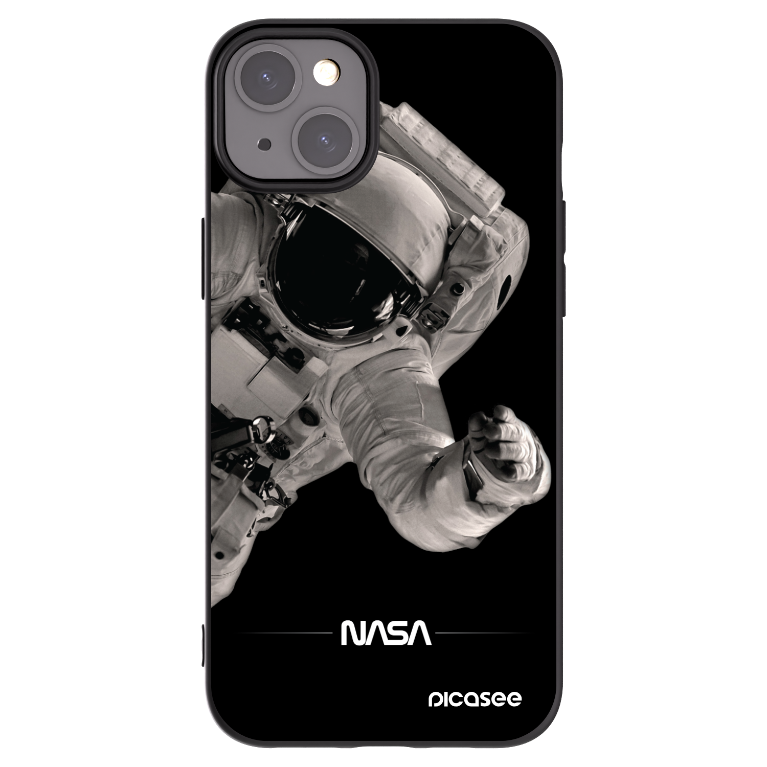 Picasee silikónový čierny obal pre Apple iPhone 15 Plus - Astronaut Big