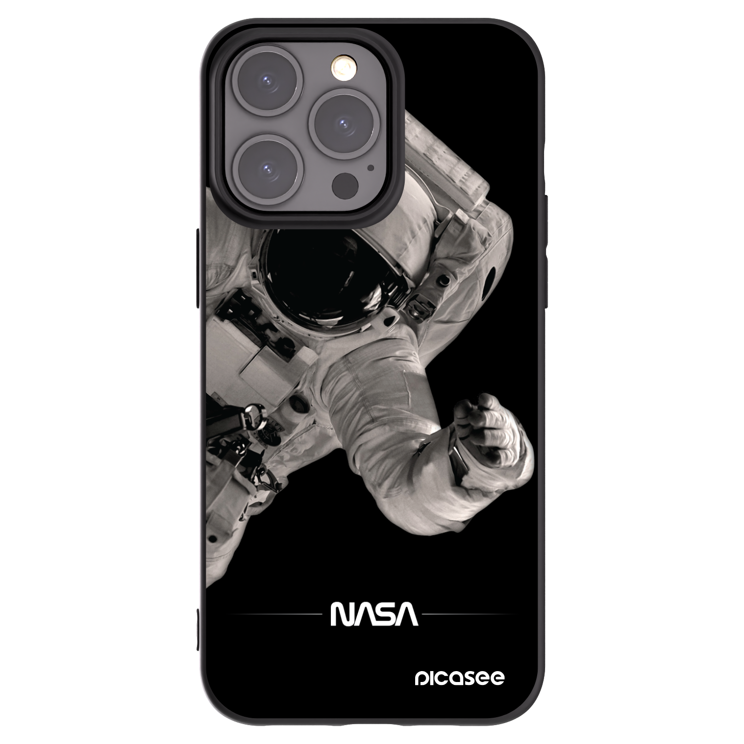 Picasee silikónový čierny obal pre Apple iPhone 15 Pro Max - Astronaut Big