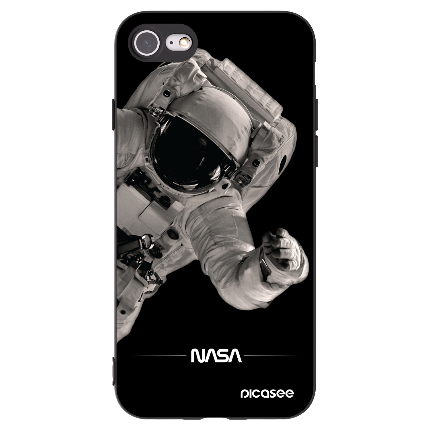 Picasee silikónový čierny obal pre Apple iPhone 7 - Astronaut Big