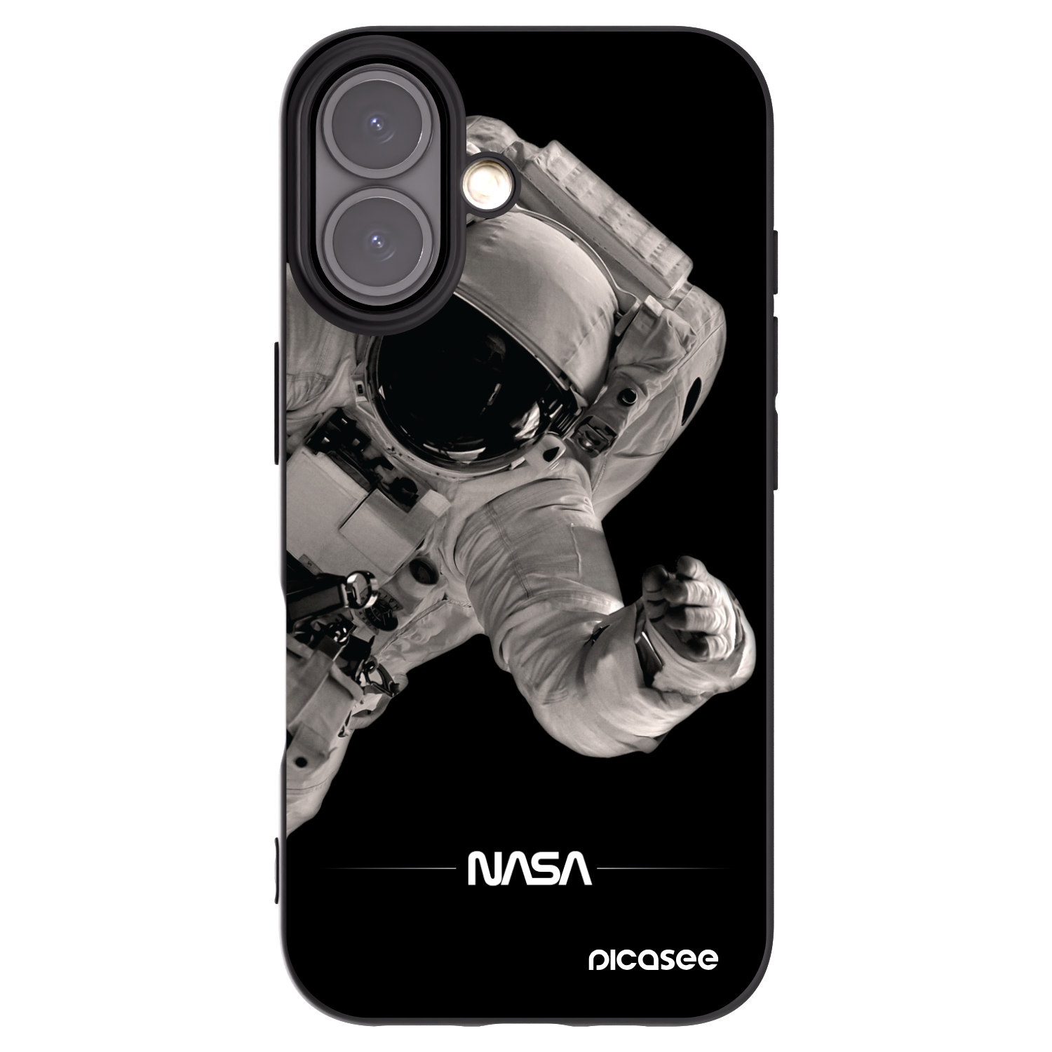 Picasee silikónový čierny obal pre Apple iPhone 16 - Astronaut Big
