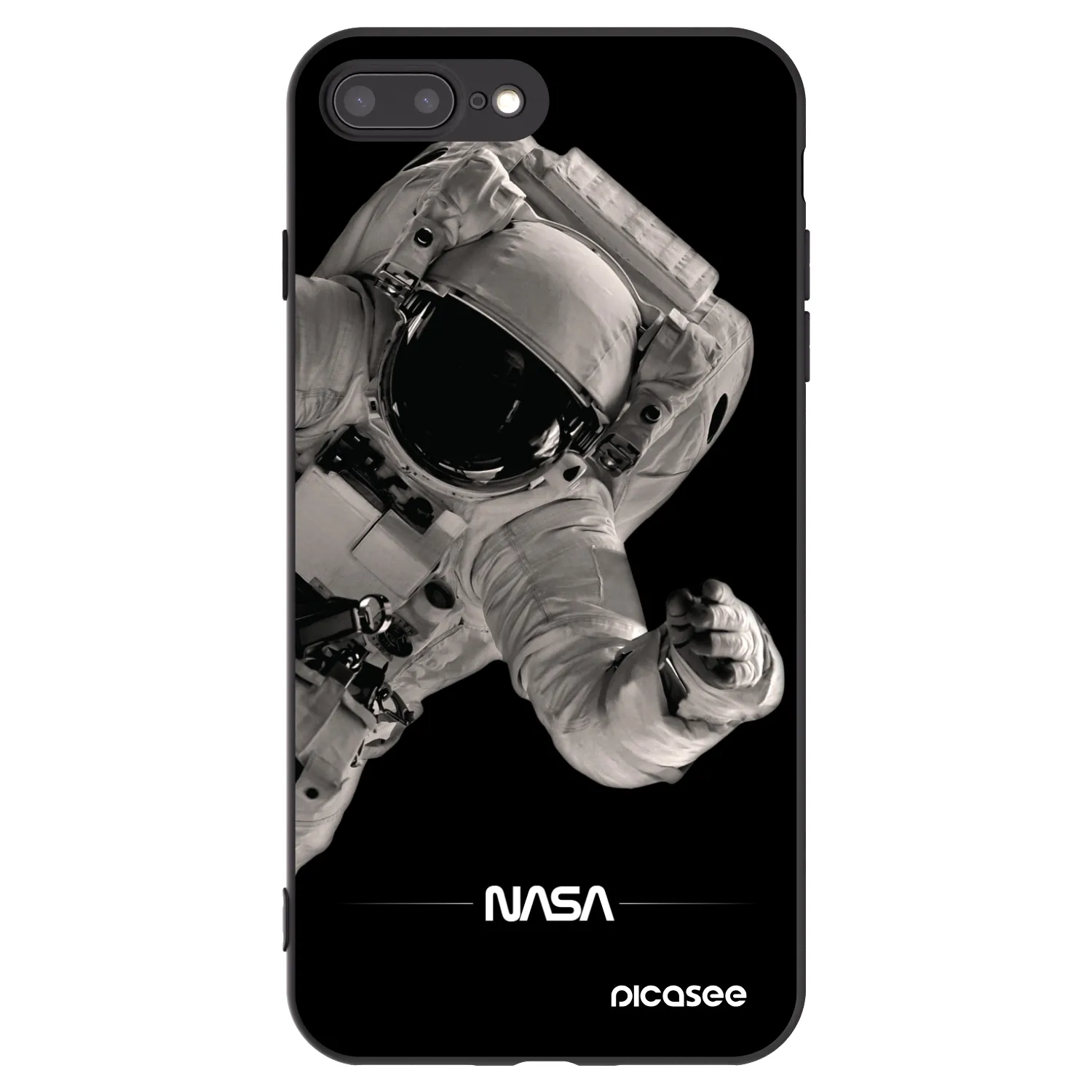 Picasee silikónový čierny obal pre Apple iPhone 8 Plus - Astronaut Big