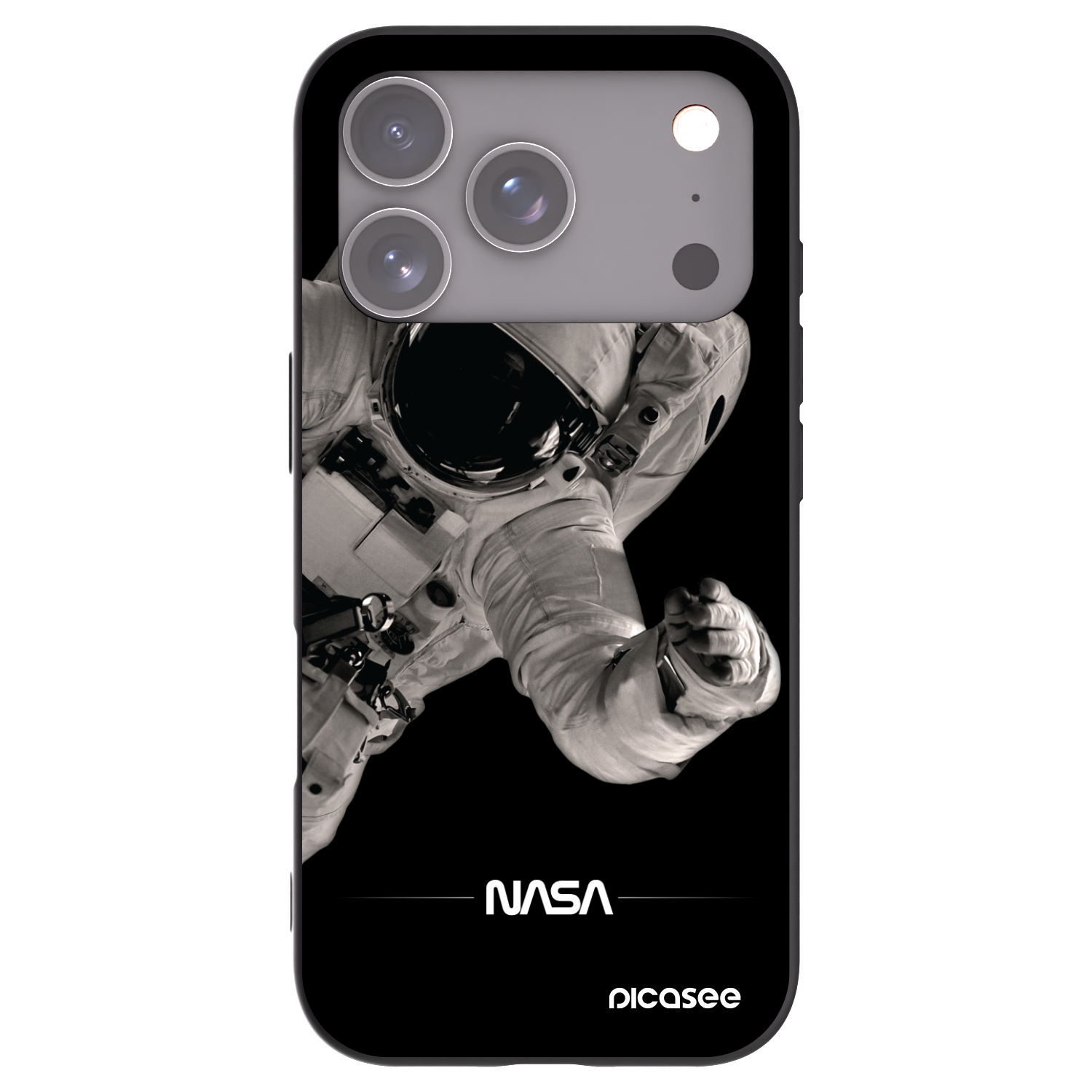 Picasee silikónový čierny obal pre Apple iPhone 17 Pro - Astronaut Big