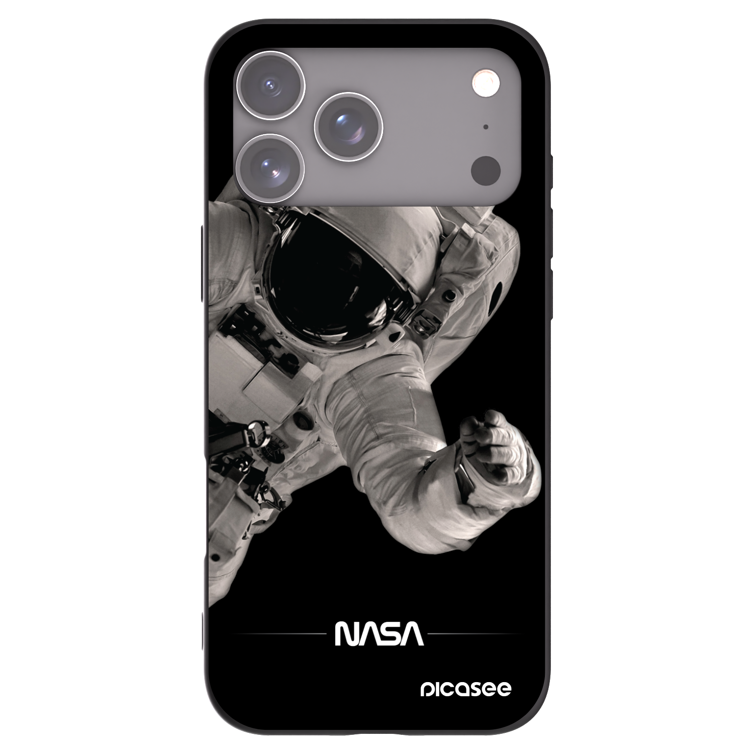 Picasee silikónový čierny obal pre Apple iPhone 17 Pro Max - Astronaut Big