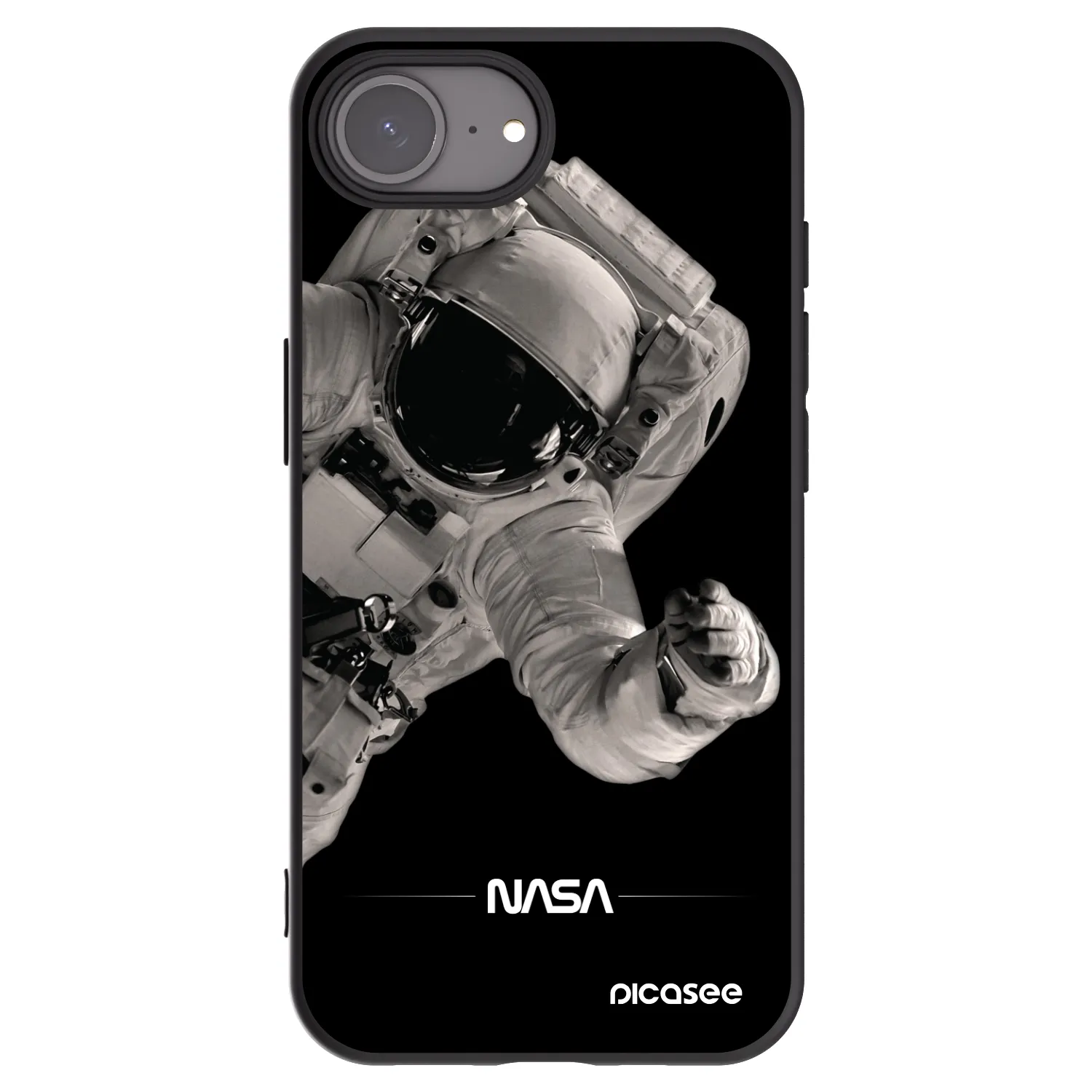 Picasee silikónový čierny obal pre Apple iPhone 17e - Astronaut Big