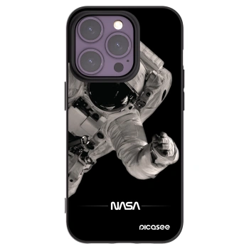Picasee silikónový čierny obal pre Apple iPhone 14 Pro - Astronaut Big