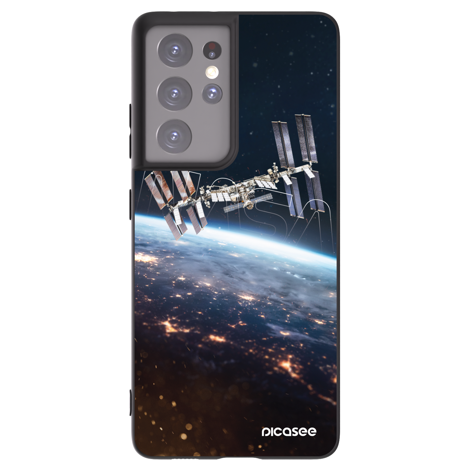 Picasee silikónový čierny obal pre Samsung Galaxy S21 Ultra 5G G998B - Station
