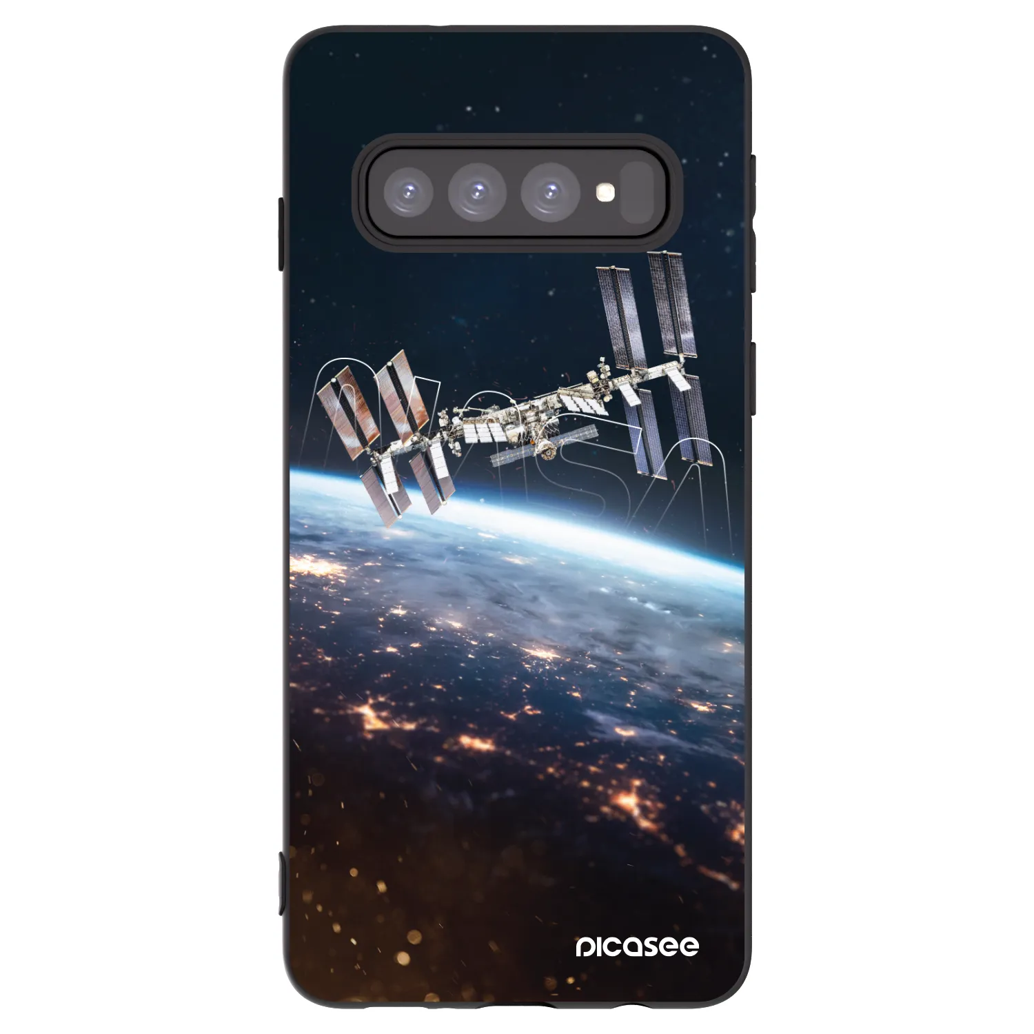 Picasee silikónový čierny obal pre Samsung Galaxy S10 G973 - Station