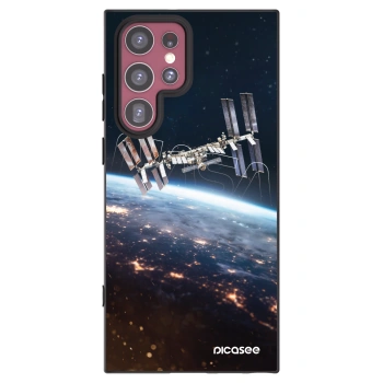 Picasee silikónový čierny obal pre Samsung Galaxy S22 Ultra 5G - Station