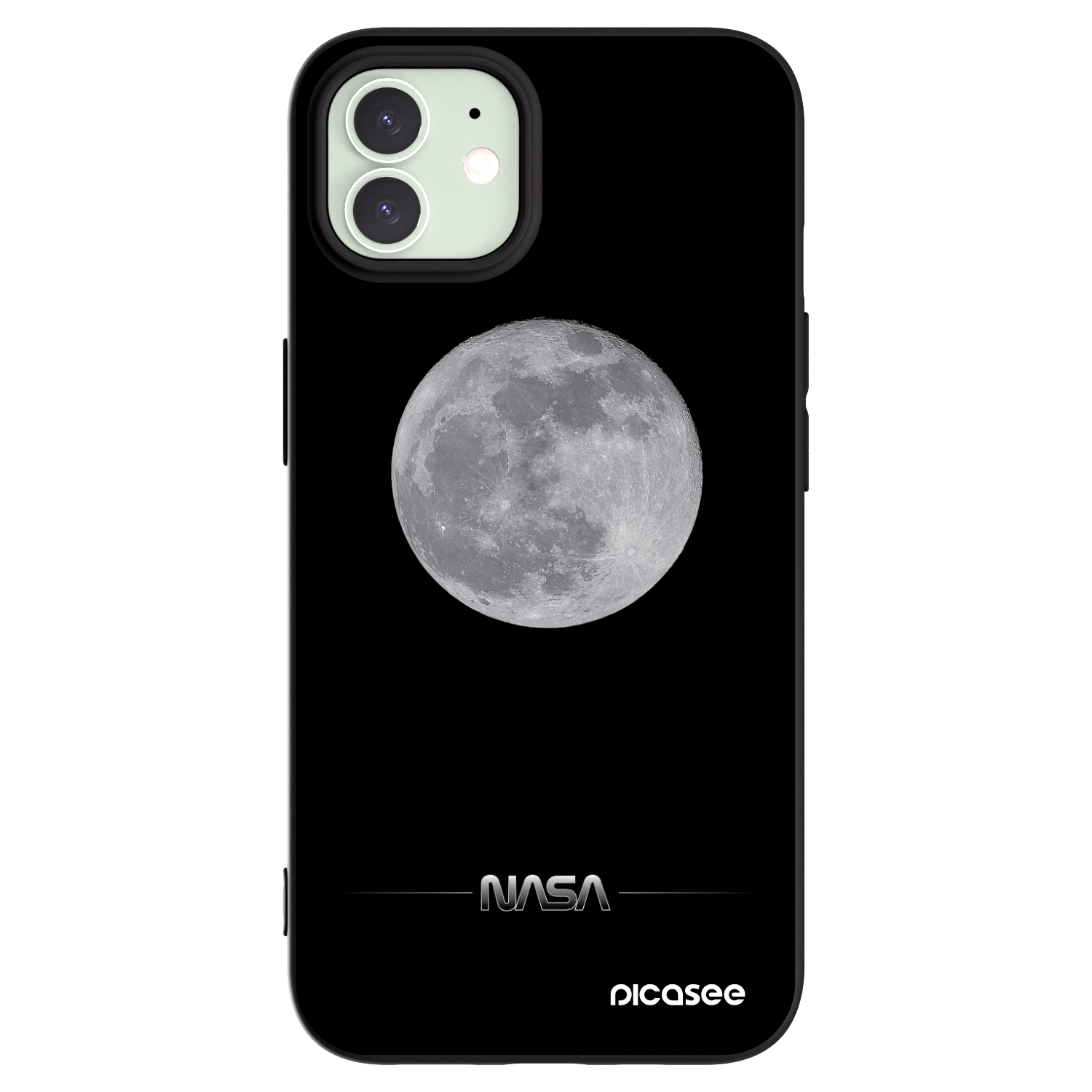 Picasee silikónový čierny obal pre Apple iPhone 12 - Moon Minimal