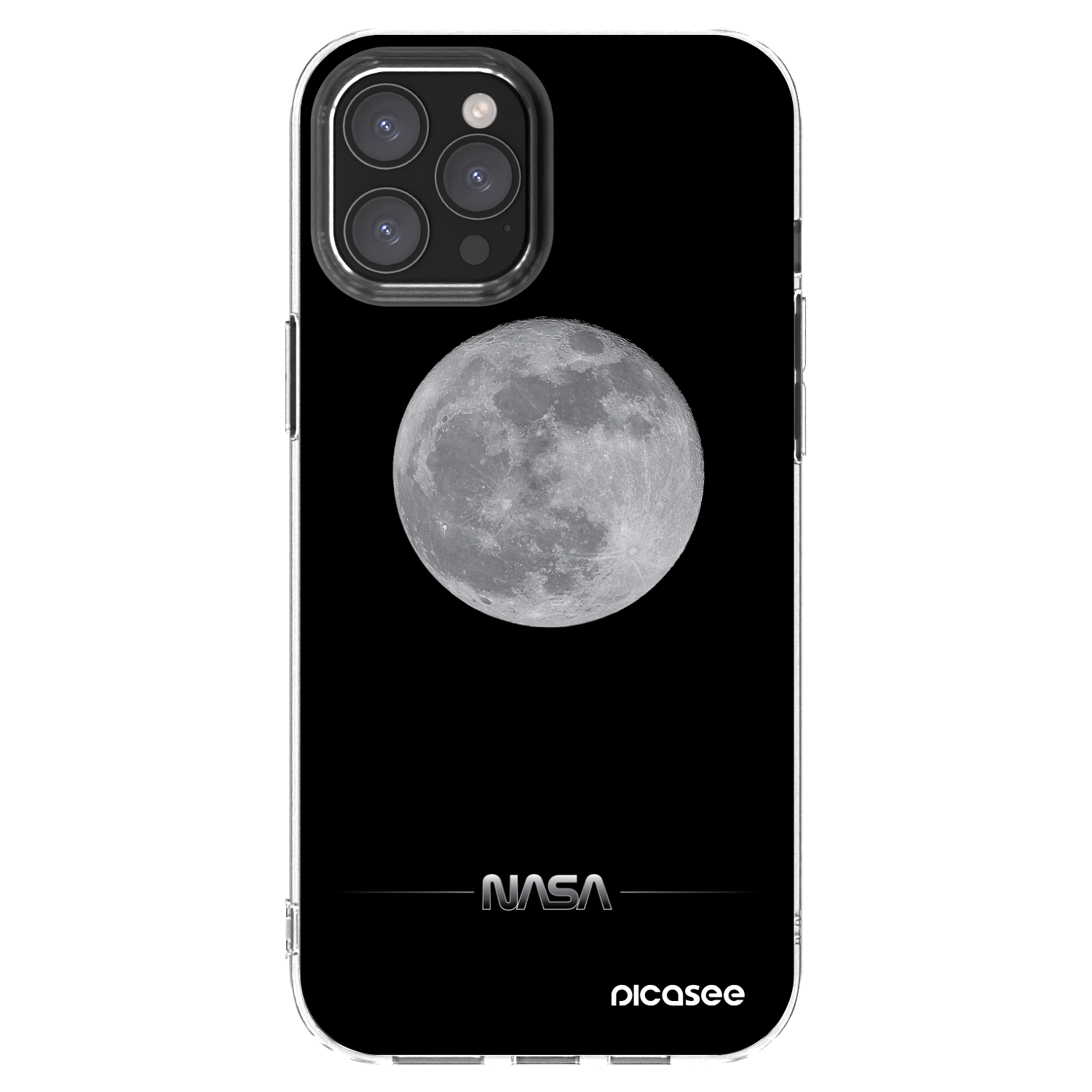 Silikónový prehľadný obal pre Apple iPhone 12 Pro Max - Moon Minimal