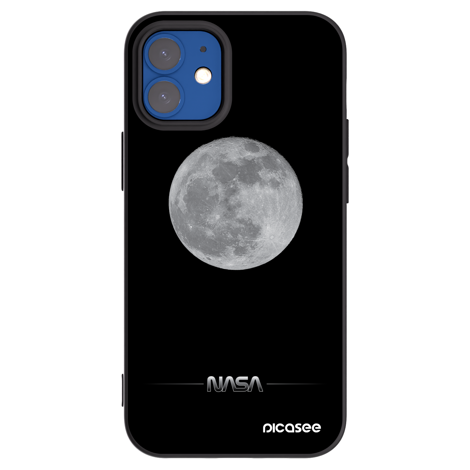 Picasee silikónový čierny obal pre Apple iPhone 12 mini - Moon Minimal