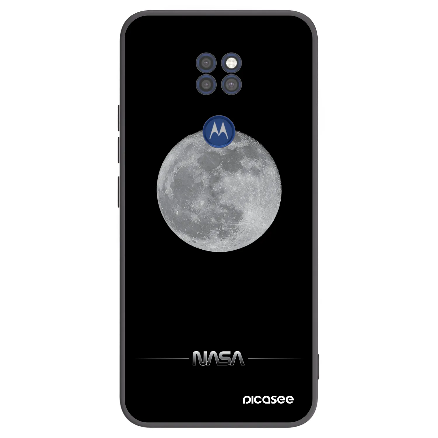 Picasee silikónový čierny obal pre Motorola Moto G9 Play - Moon Minimal