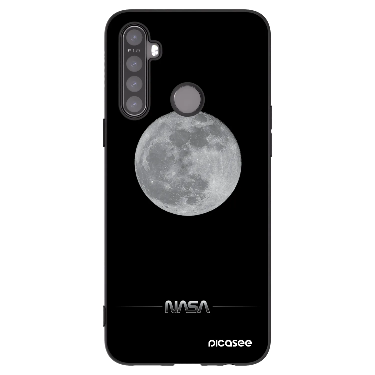 Picasee silikónový čierny obal pre Realme 5 - Moon Minimal
