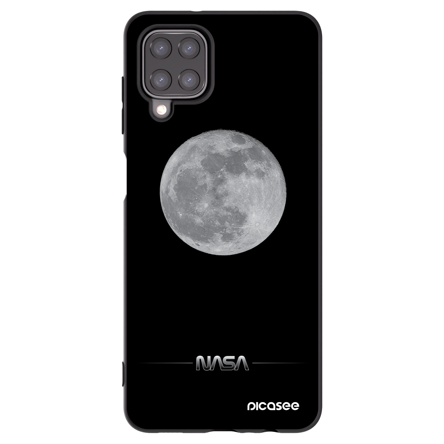Picasee silikónový čierny obal pre Samsung Galaxy A12 A125F - Moon Minimal