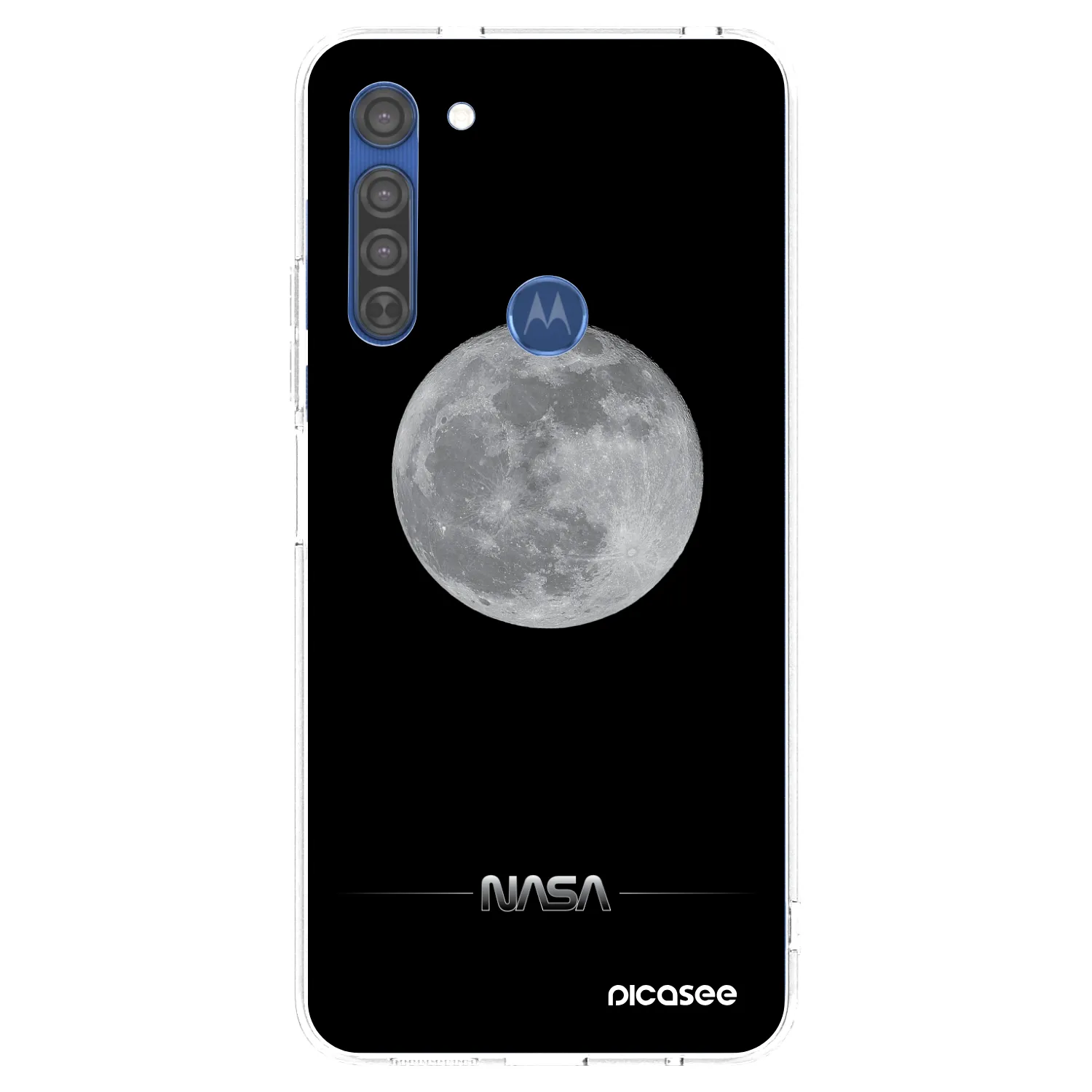 Picasee silikónový prehľadný obal pre Motorola Moto G8 - Moon Minimal