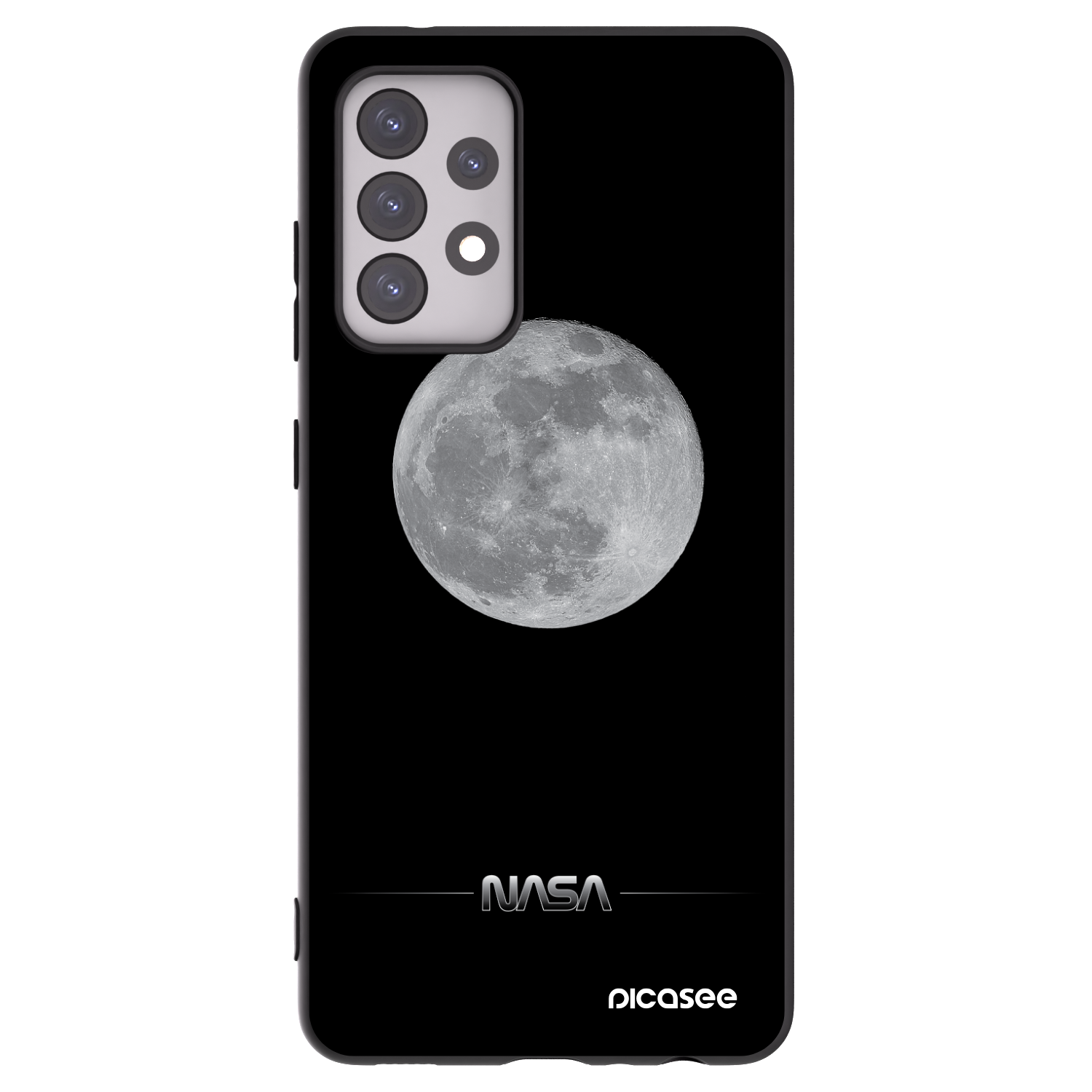 Picasee silikónový čierny obal pre Samsung Galaxy A52 5G A525F - Moon Minimal