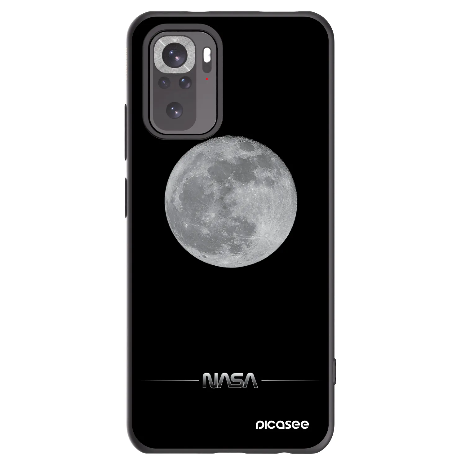 Picasee silikónový čierny obal pre Xiaomi Redmi Note 10S - Moon Minimal