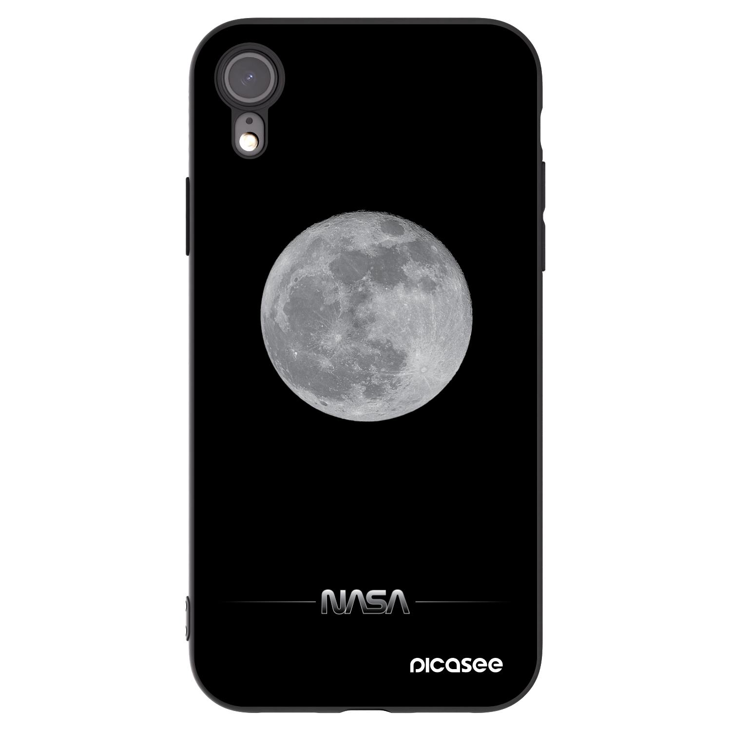 Picasee silikónový čierny obal pre Apple iPhone XR - Moon Minimal