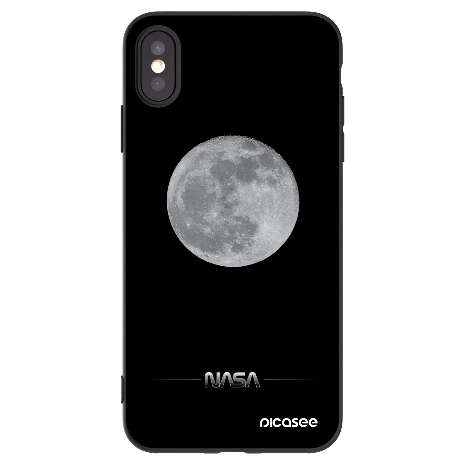 Picasee silikónový čierny obal pre Apple iPhone XS Max - Moon Minimal