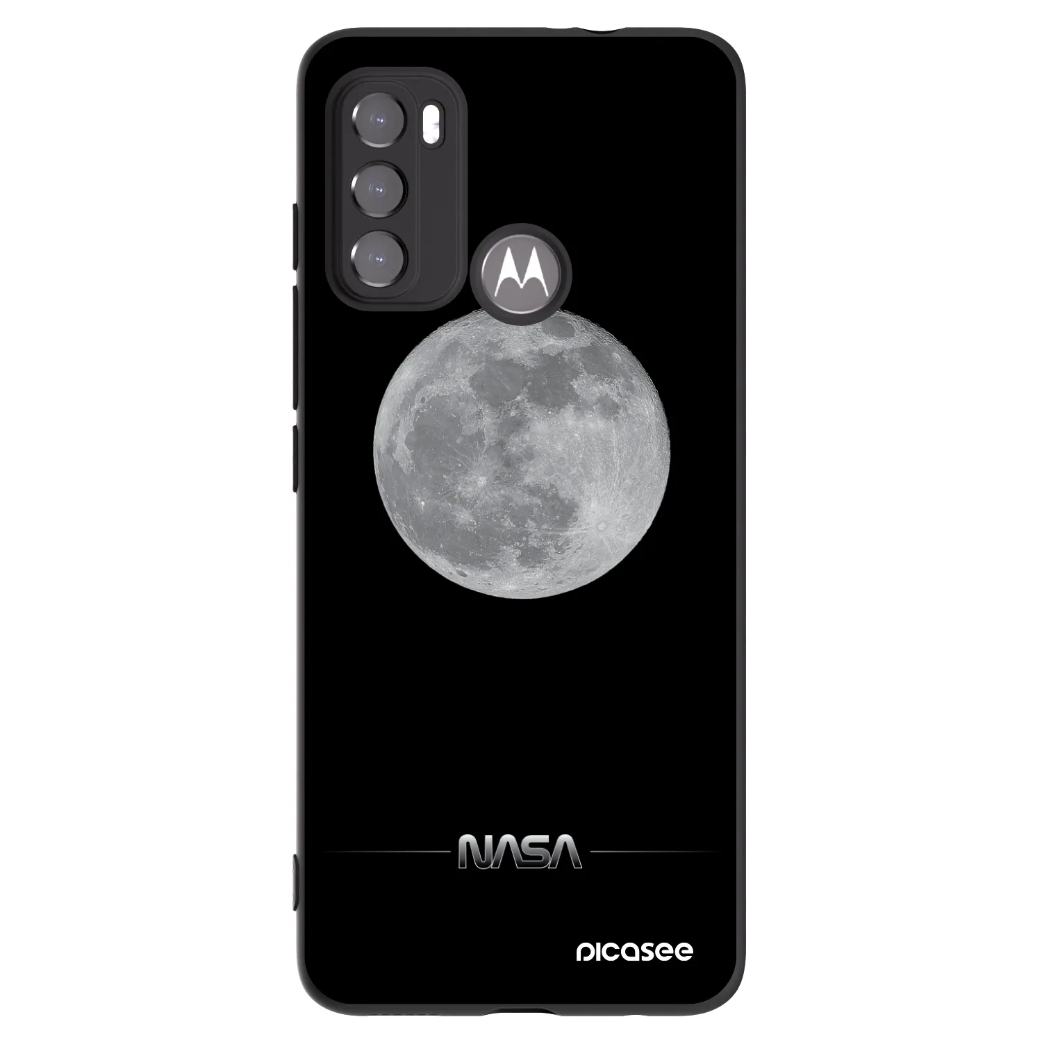 Picasee silikónový čierny obal pre Motorola Moto G60 - Moon Minimal