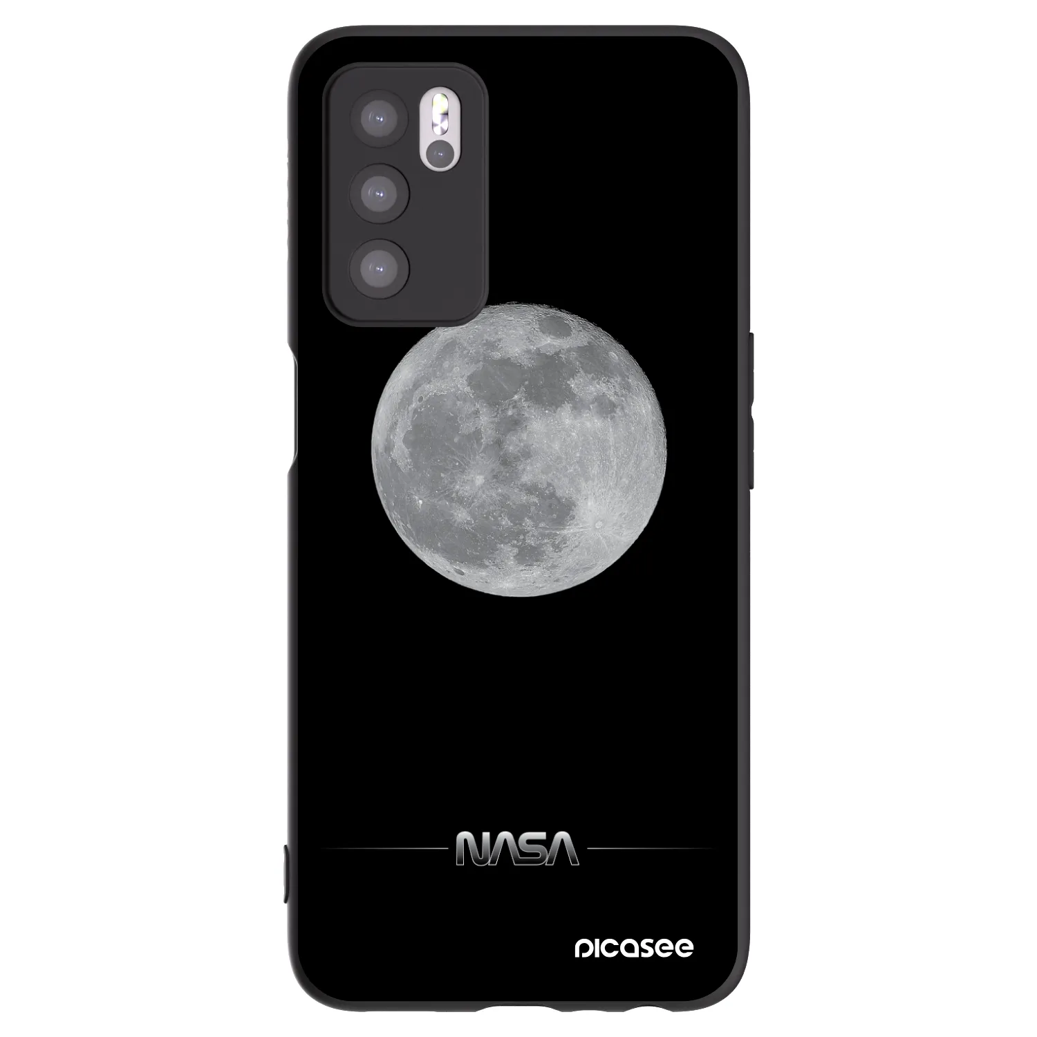 Picasee silikónový čierny obal pre OPPO A16 - Moon Minimal