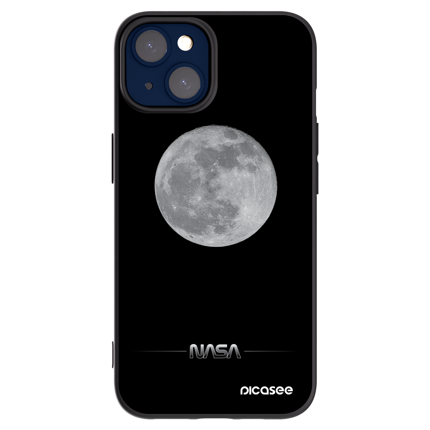 Silikónový čierny obal pre Apple iPhone 14 - Moon Minimal