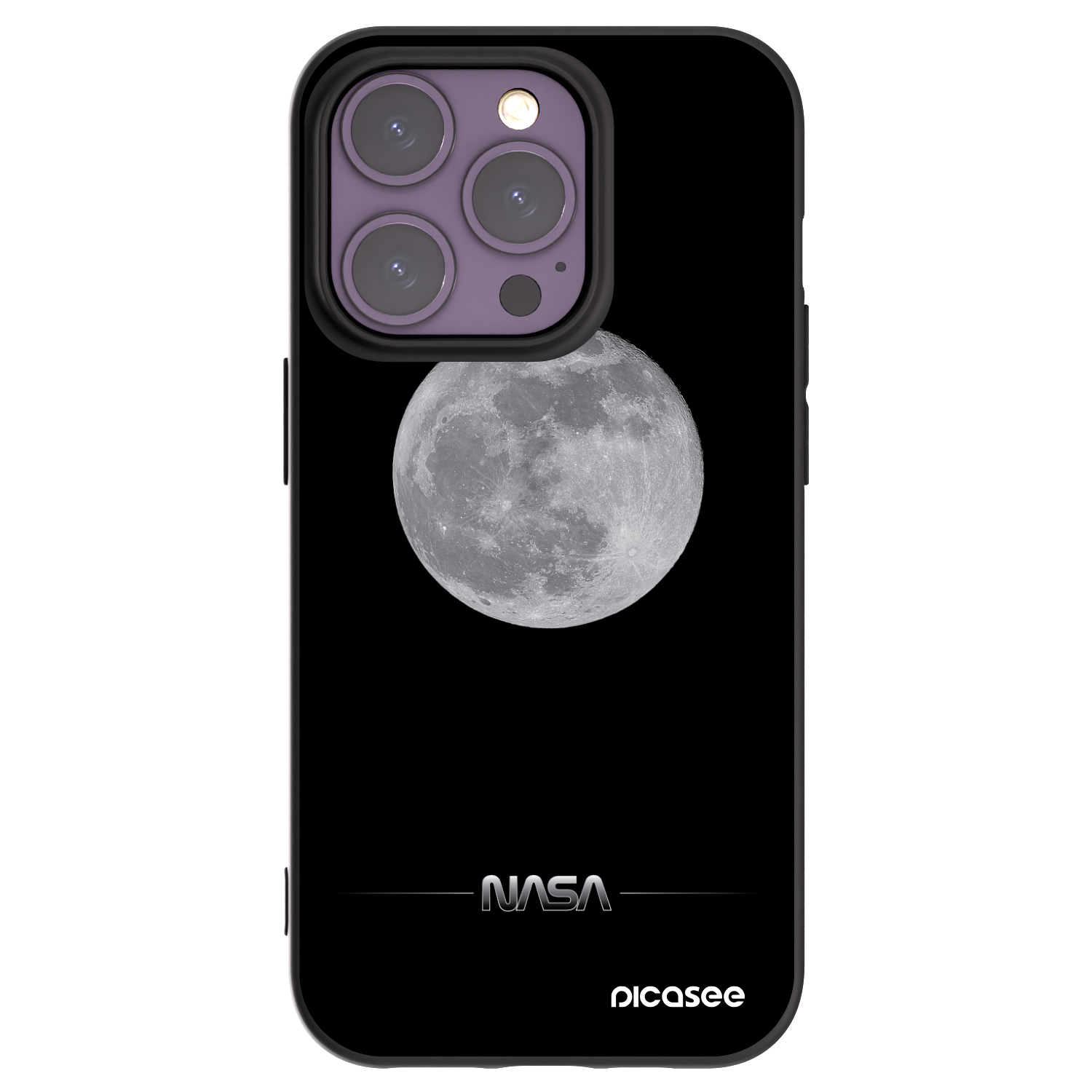 Picasee silikónový čierny obal pre Apple iPhone 14 Pro - Moon Minimal