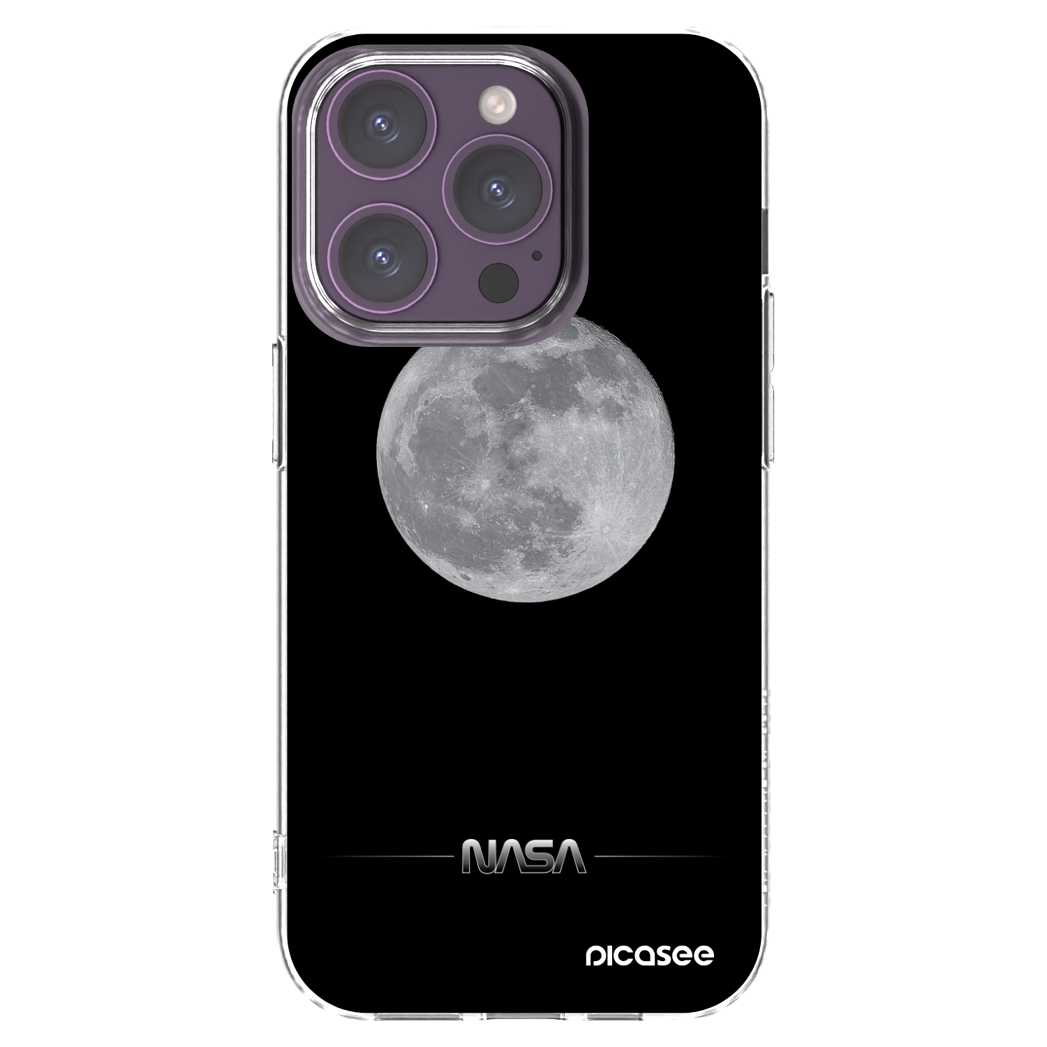 Picasee silikónový prehľadný obal pre Apple iPhone 14 Pro - Moon Minimal