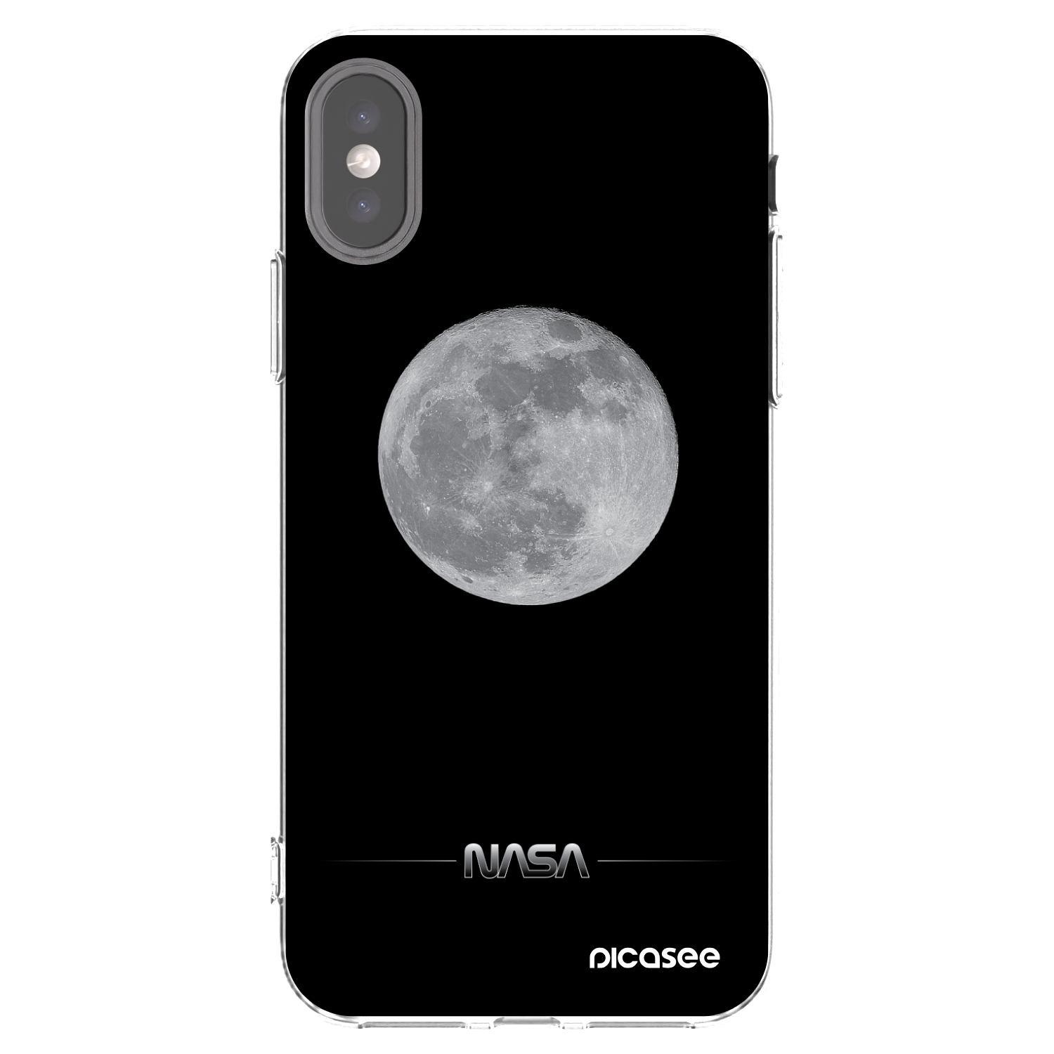 Picasee silikónový prehľadný obal pre Apple iPhone X/XS - Moon Minimal