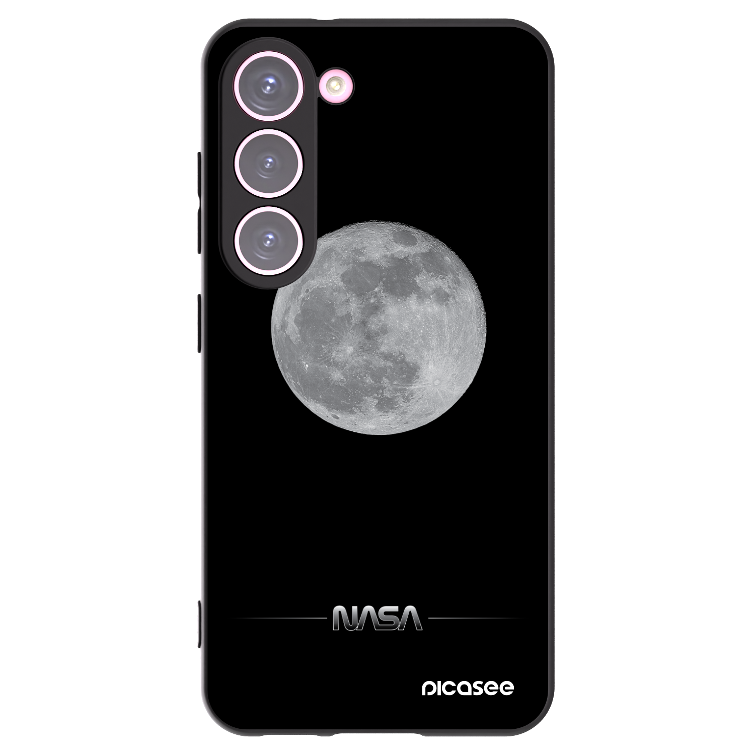 Silikónový čierny obal pre Samsung Galaxy S23 5G - Moon Minimal