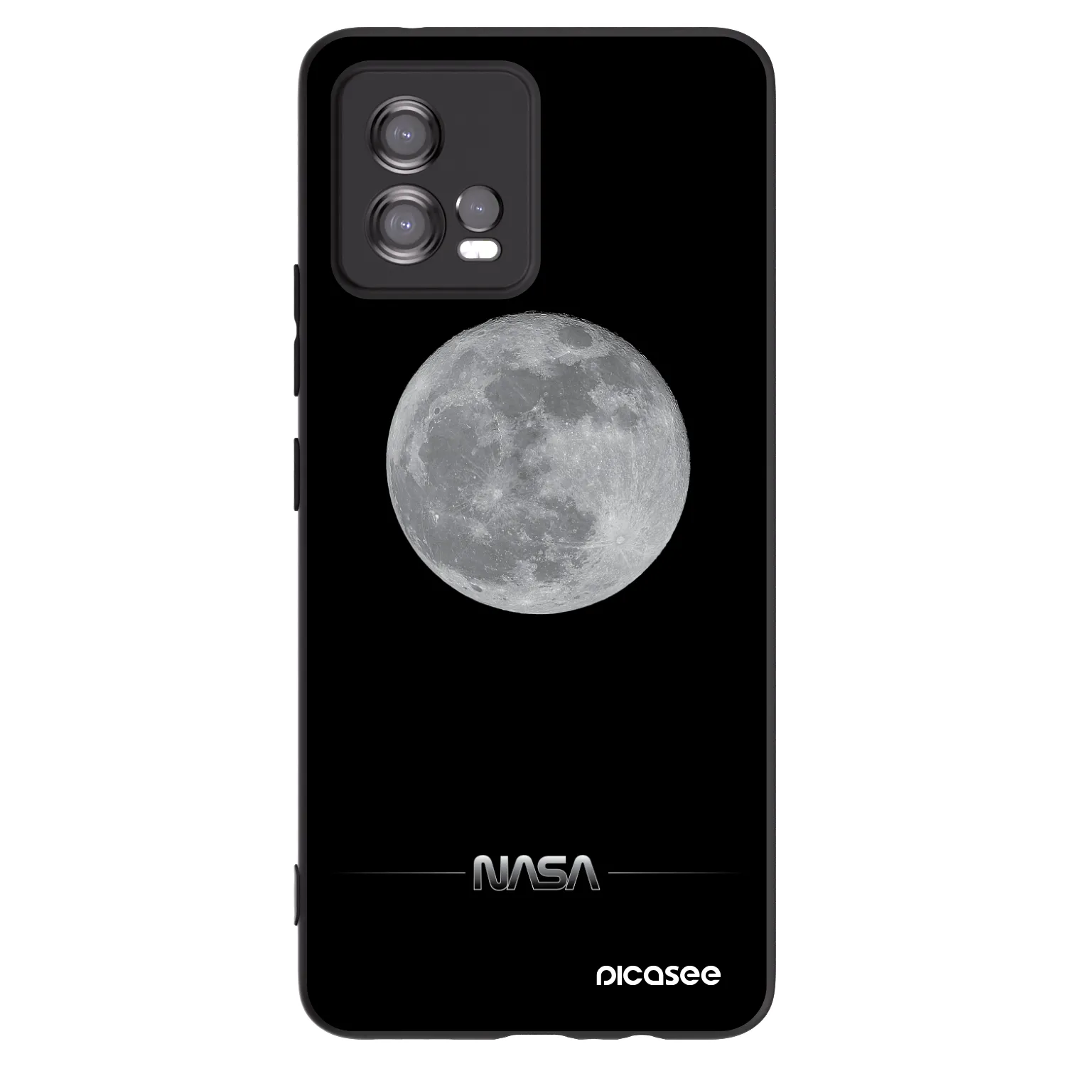 Picasee silikónový čierny obal pre Motorola Moto G72 - Moon Minimal