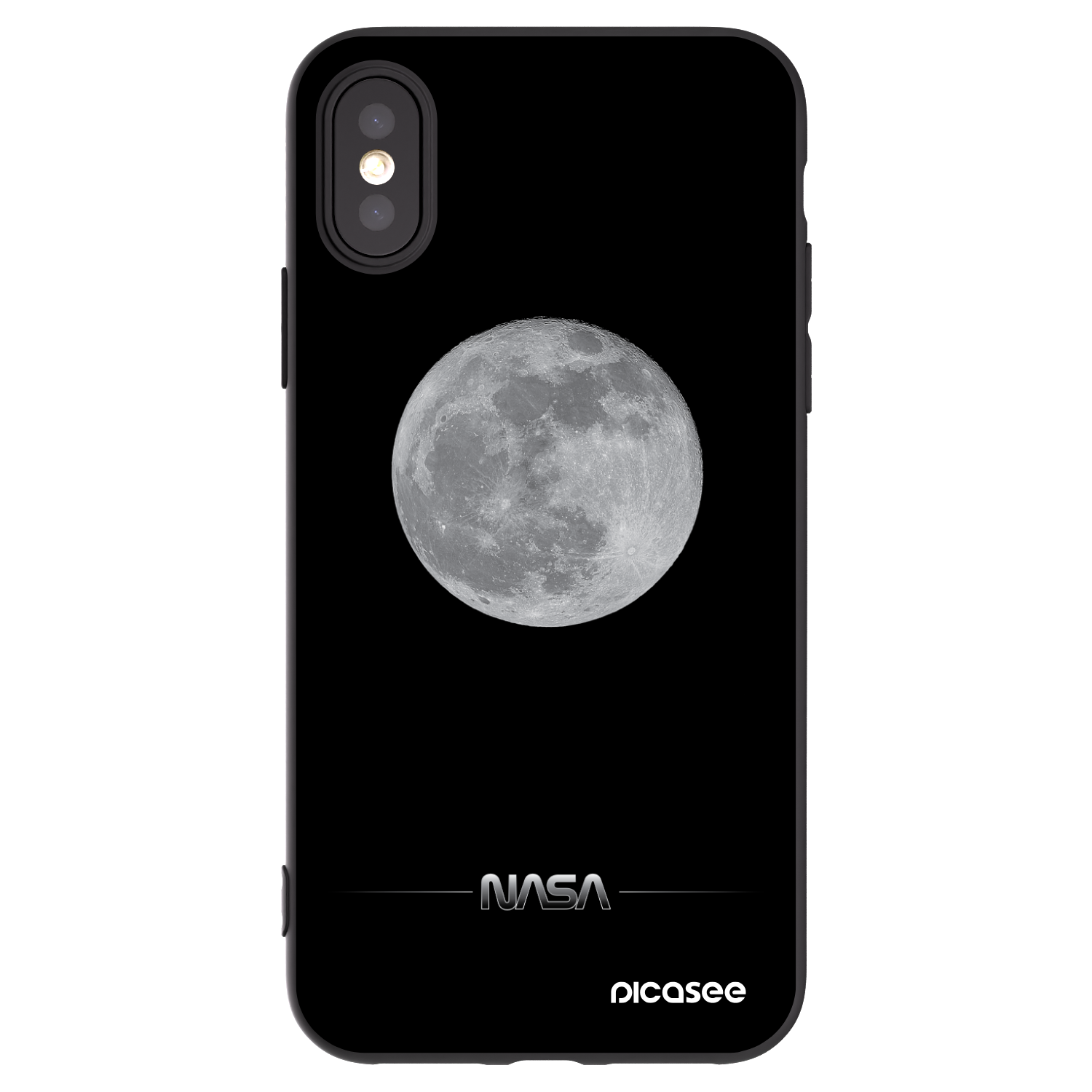 Picasee silikónový čierny obal pre Apple iPhone X/XS - Moon Minimal