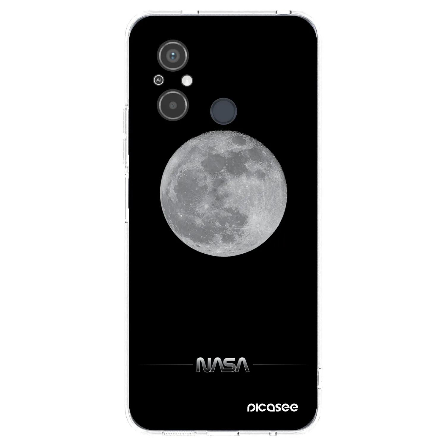 Silikónový prehľadný obal pre Xiaomi Redmi 12C - Moon Minimal