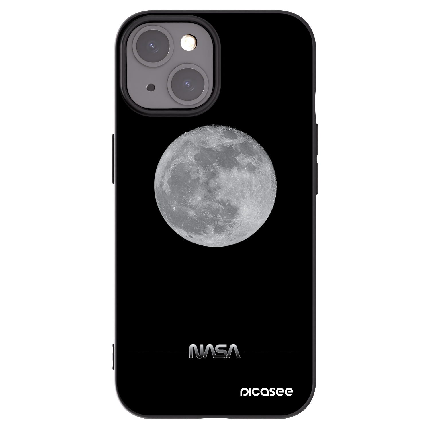 Silikónový čierny obal pre Apple iPhone 15 - Moon Minimal