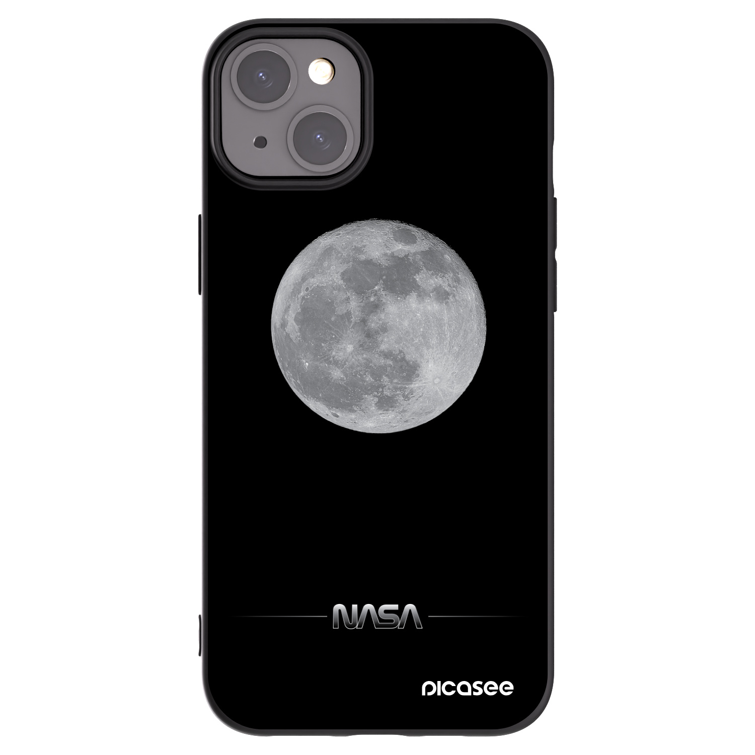 Picasee silikónový čierny obal pre Apple iPhone 15 Plus - Moon Minimal