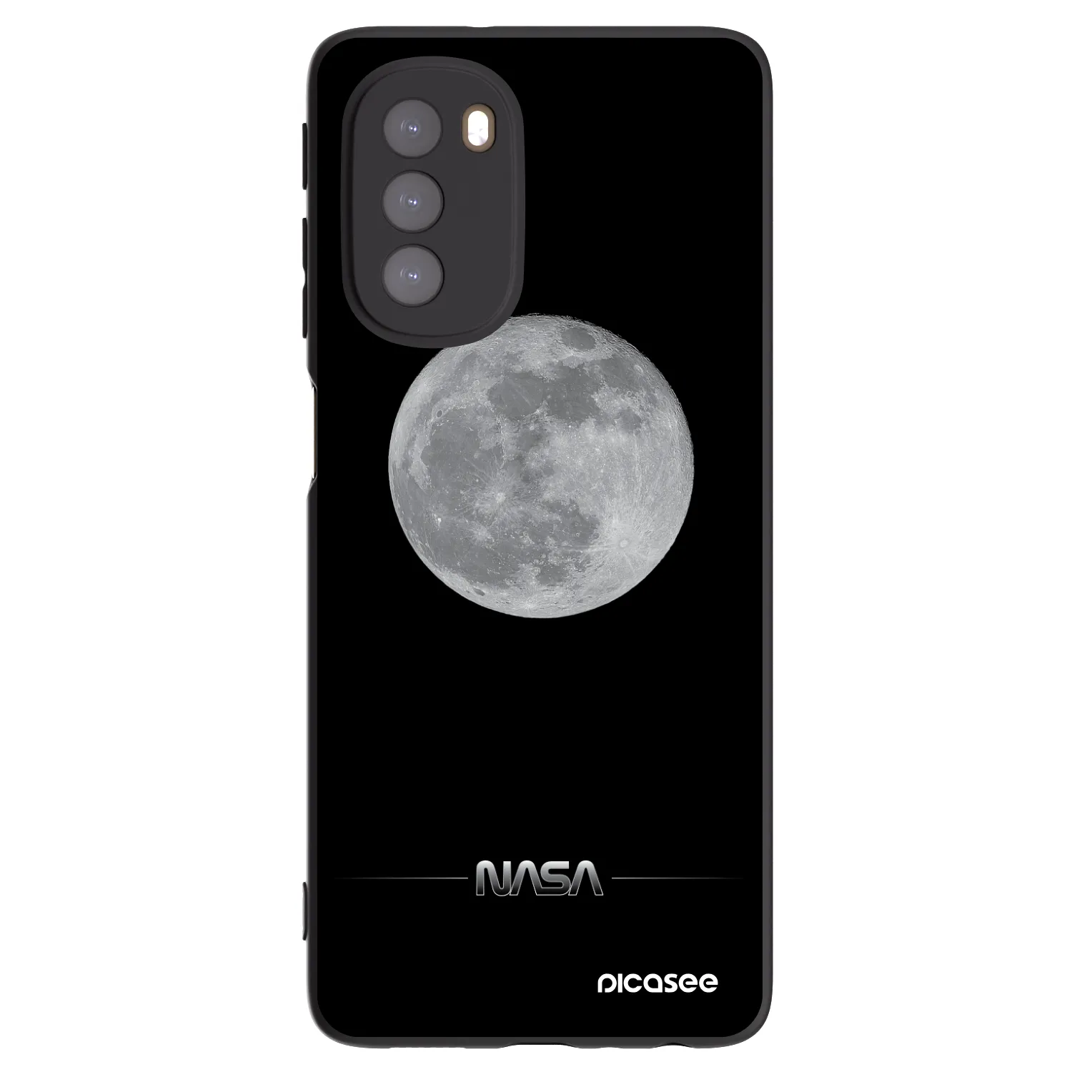 Picasee silikónový čierny obal pre Motorola Moto G51 - Moon Minimal