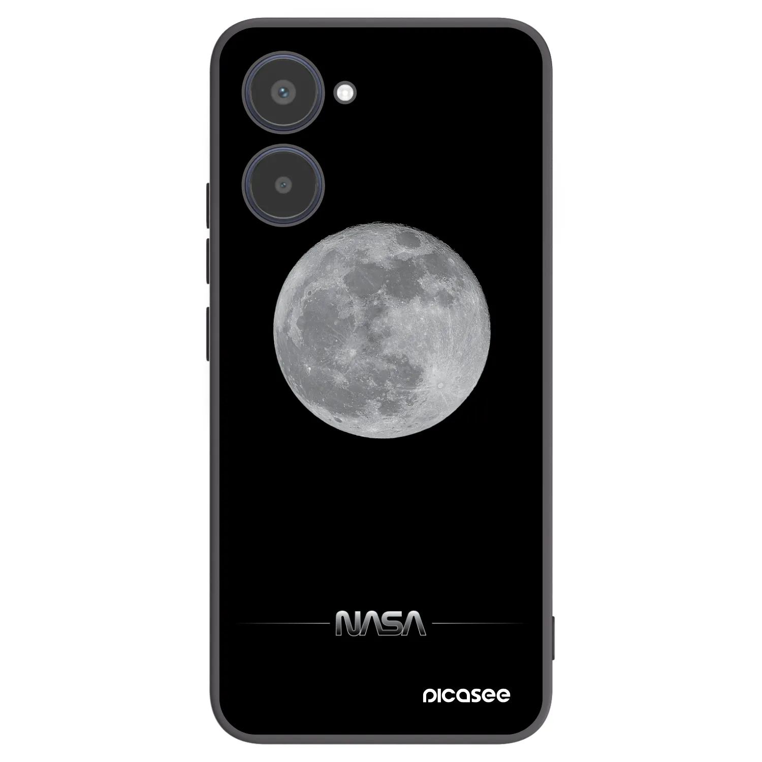 Picasee silikónový čierny obal pre Realme 10 4G - Moon Minimal