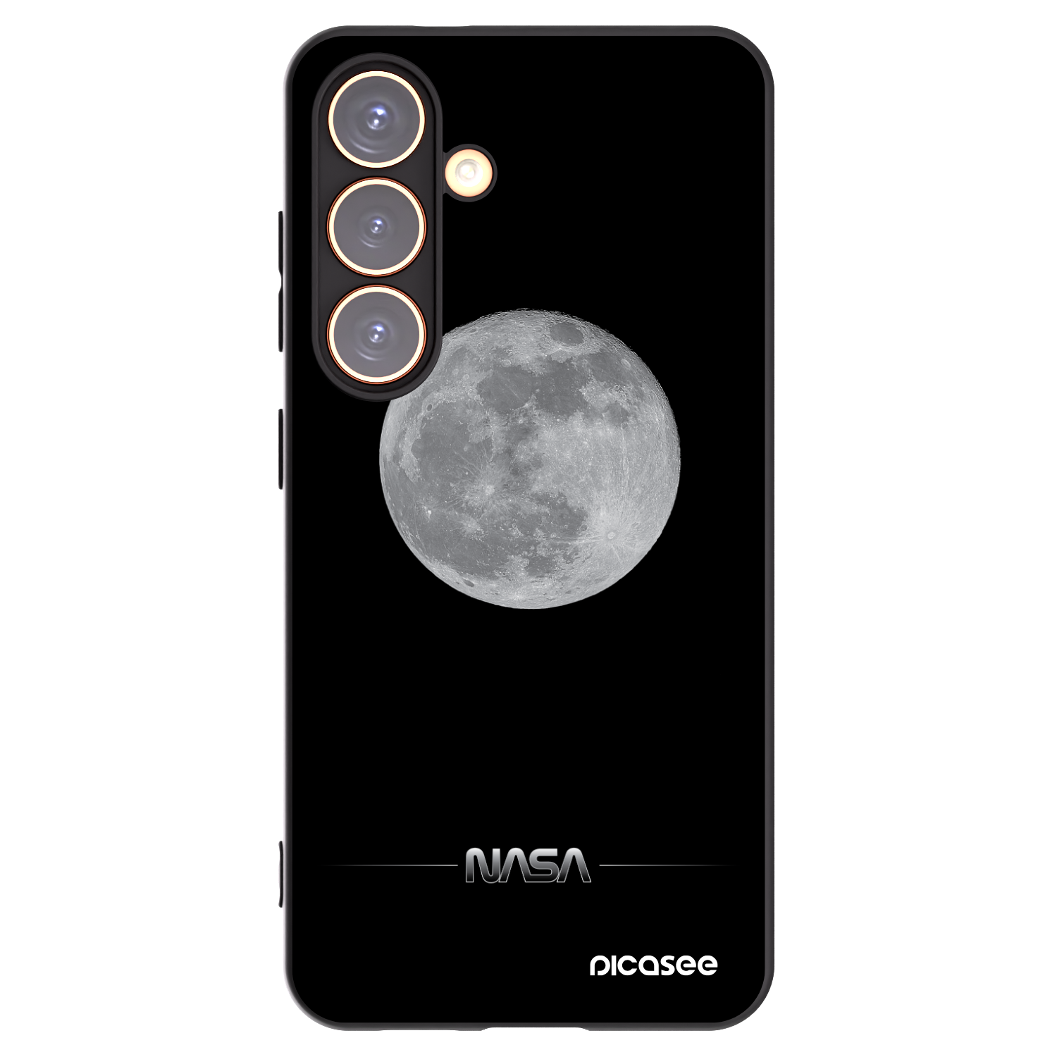 Picasee silikónový čierny obal pre Samsung Galaxy S24 S921B 5G - Moon Minimal
