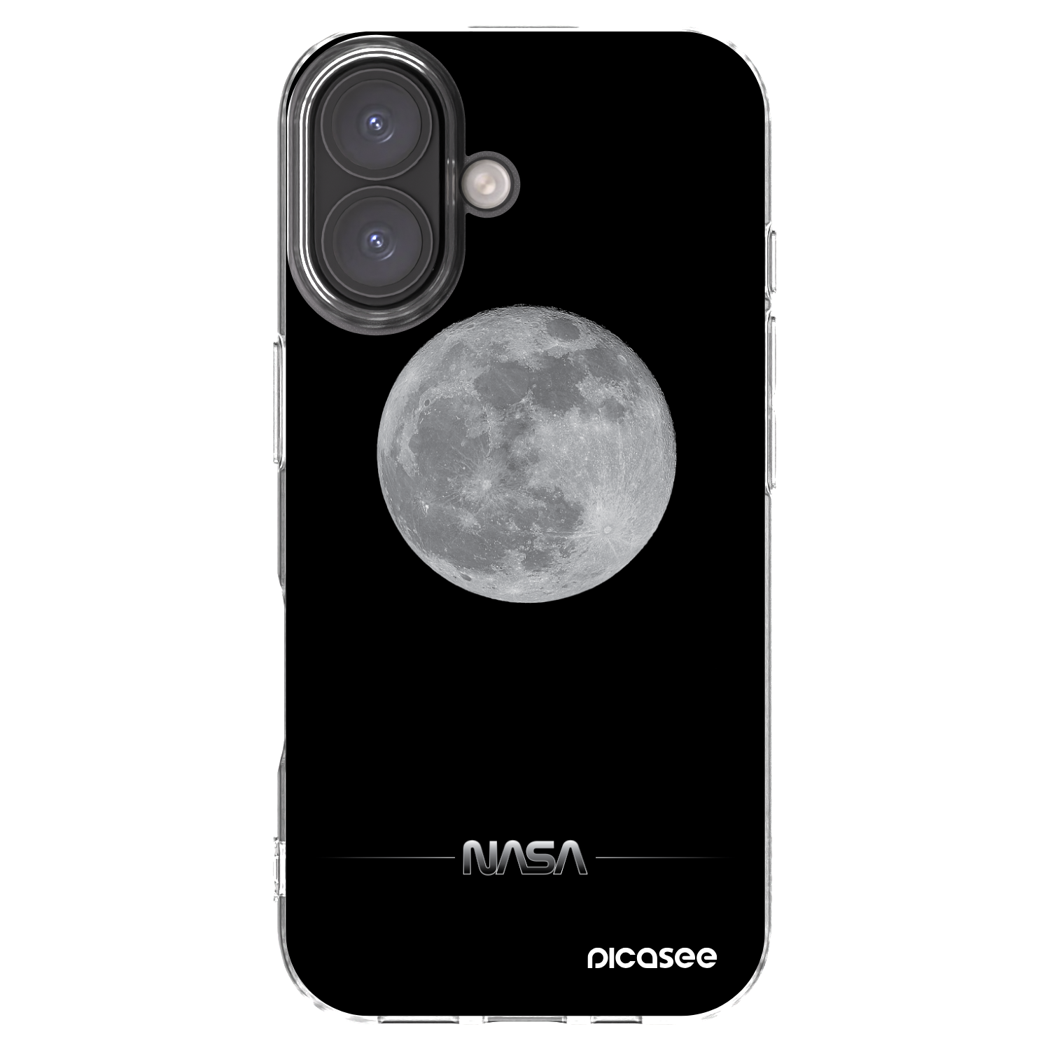 Silikónový prehľadný obal pre Apple iPhone 16 - Moon Minimal