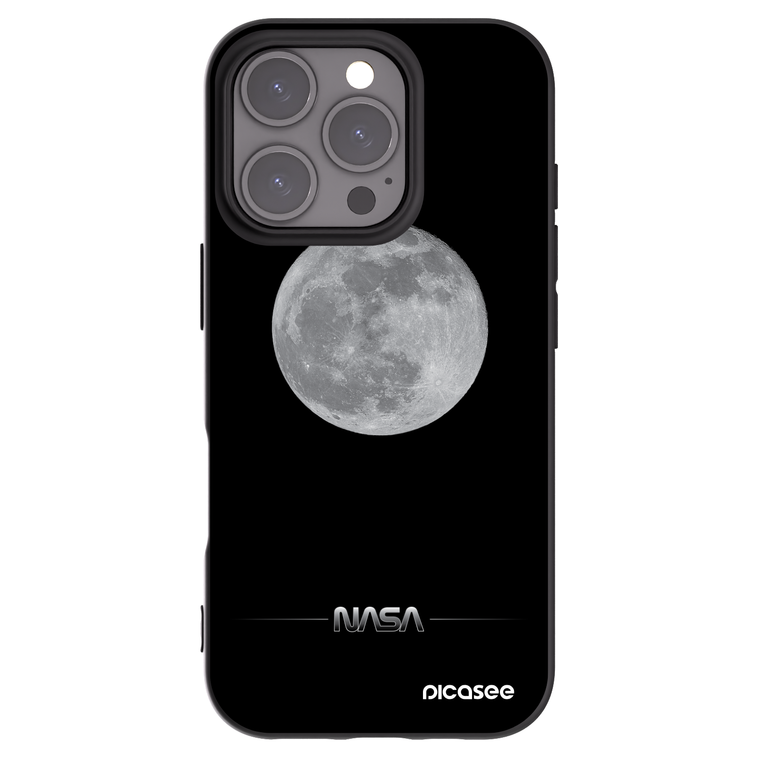 Picasee silikónový čierny obal pre Apple iPhone 16 Pro - Moon Minimal