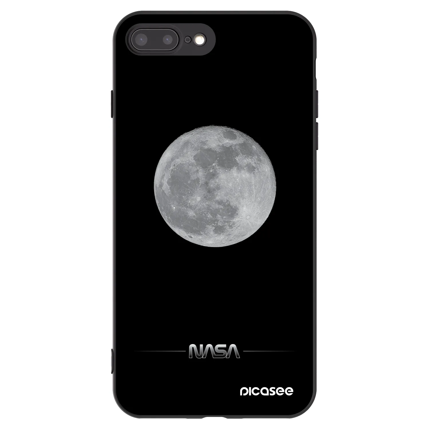 Picasee silikónový čierny obal pre Apple iPhone 8 Plus - Moon Minimal