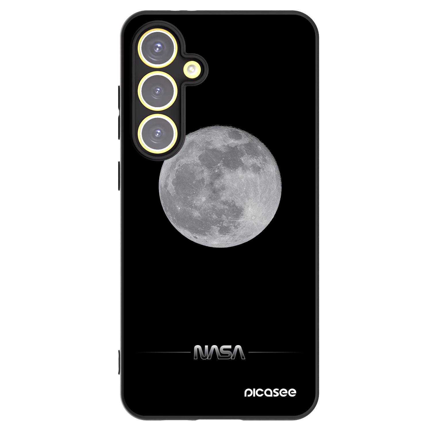 Picasee silikónový čierny obal pre Samsung Galaxy S24 FE S721B - Moon Minimal