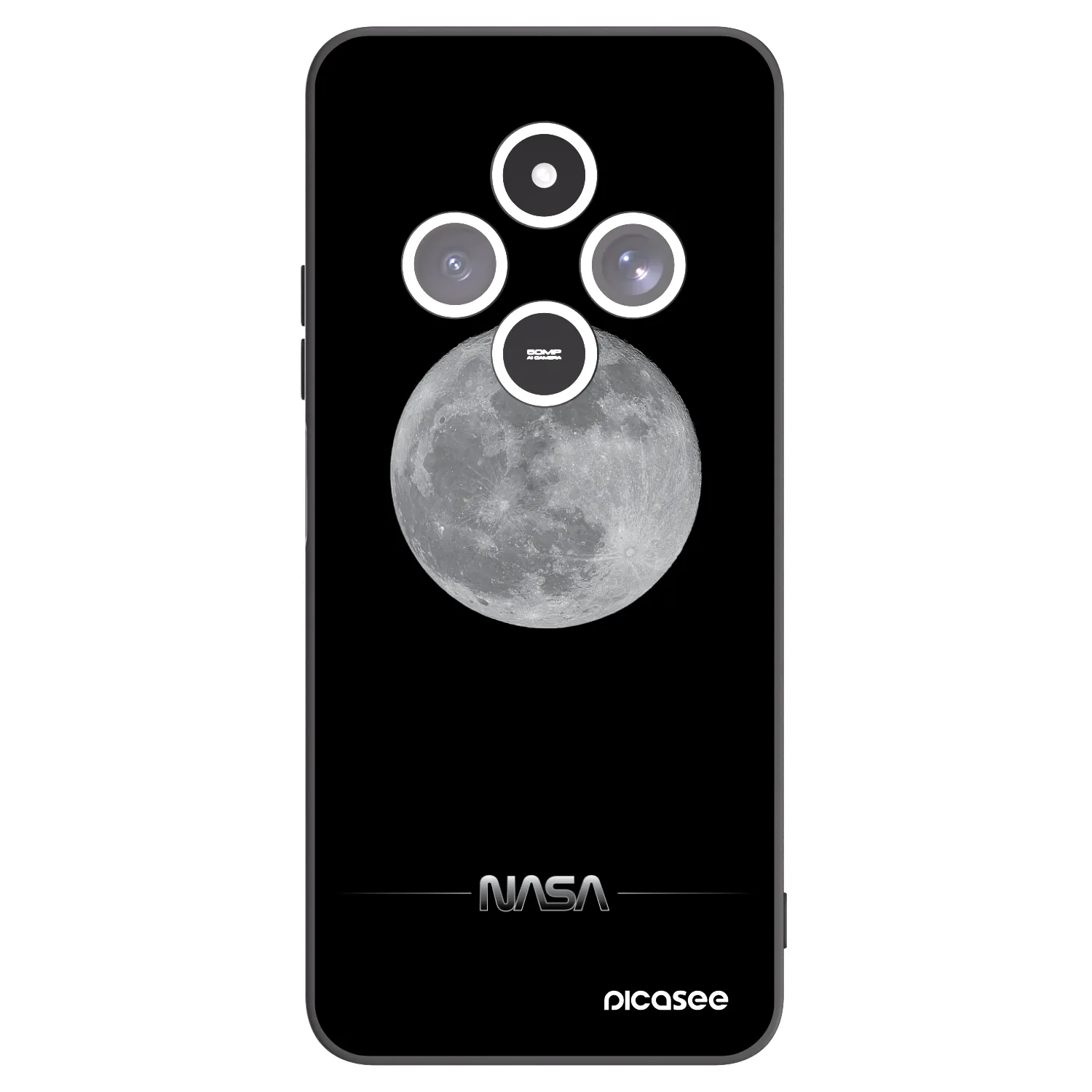 Picasee silikónový čierny obal pre Xiaomi Redmi 14C - Moon Minimal
